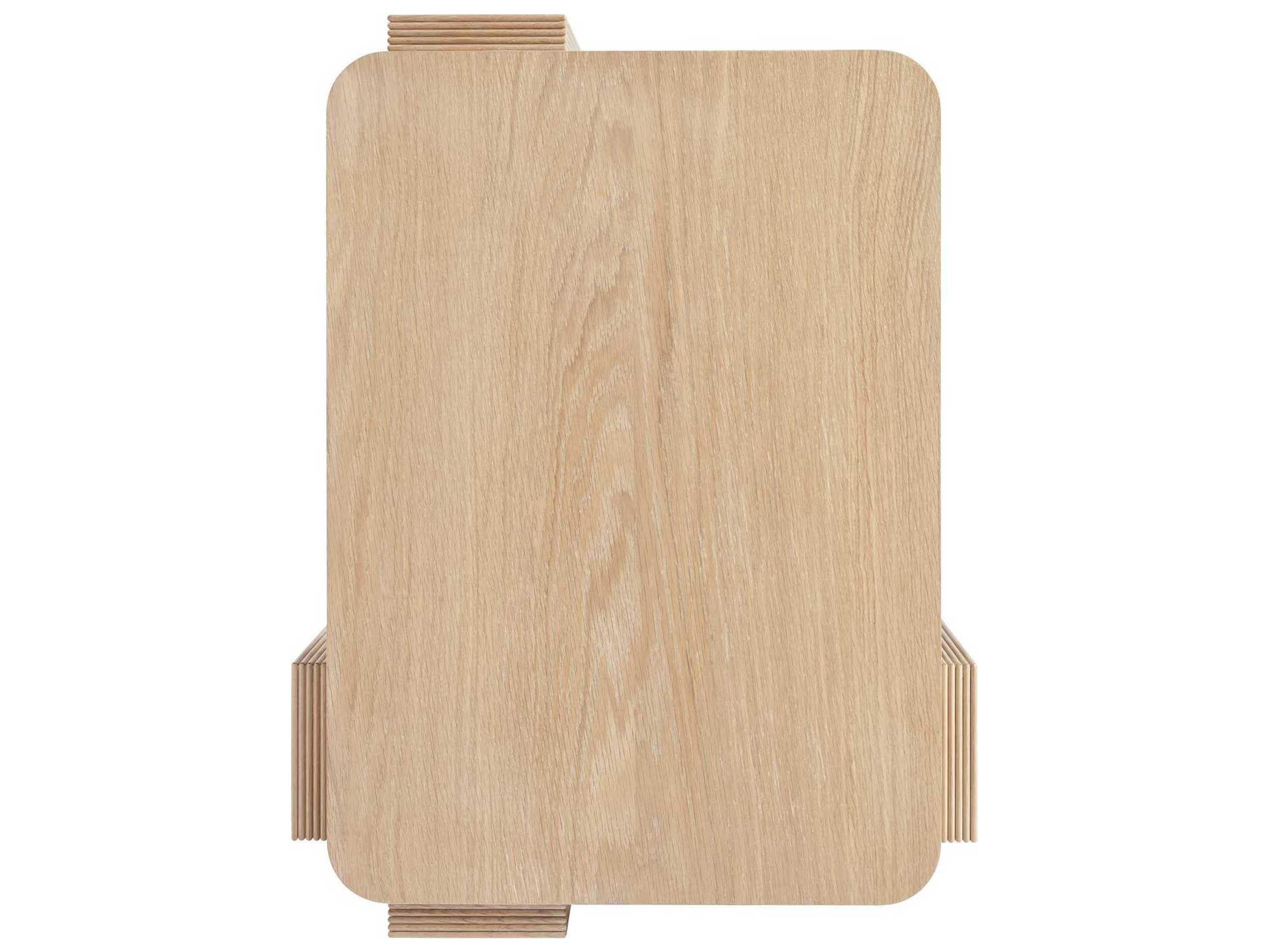 Hickory White Revival Rectangular Wood Light Oak End Table