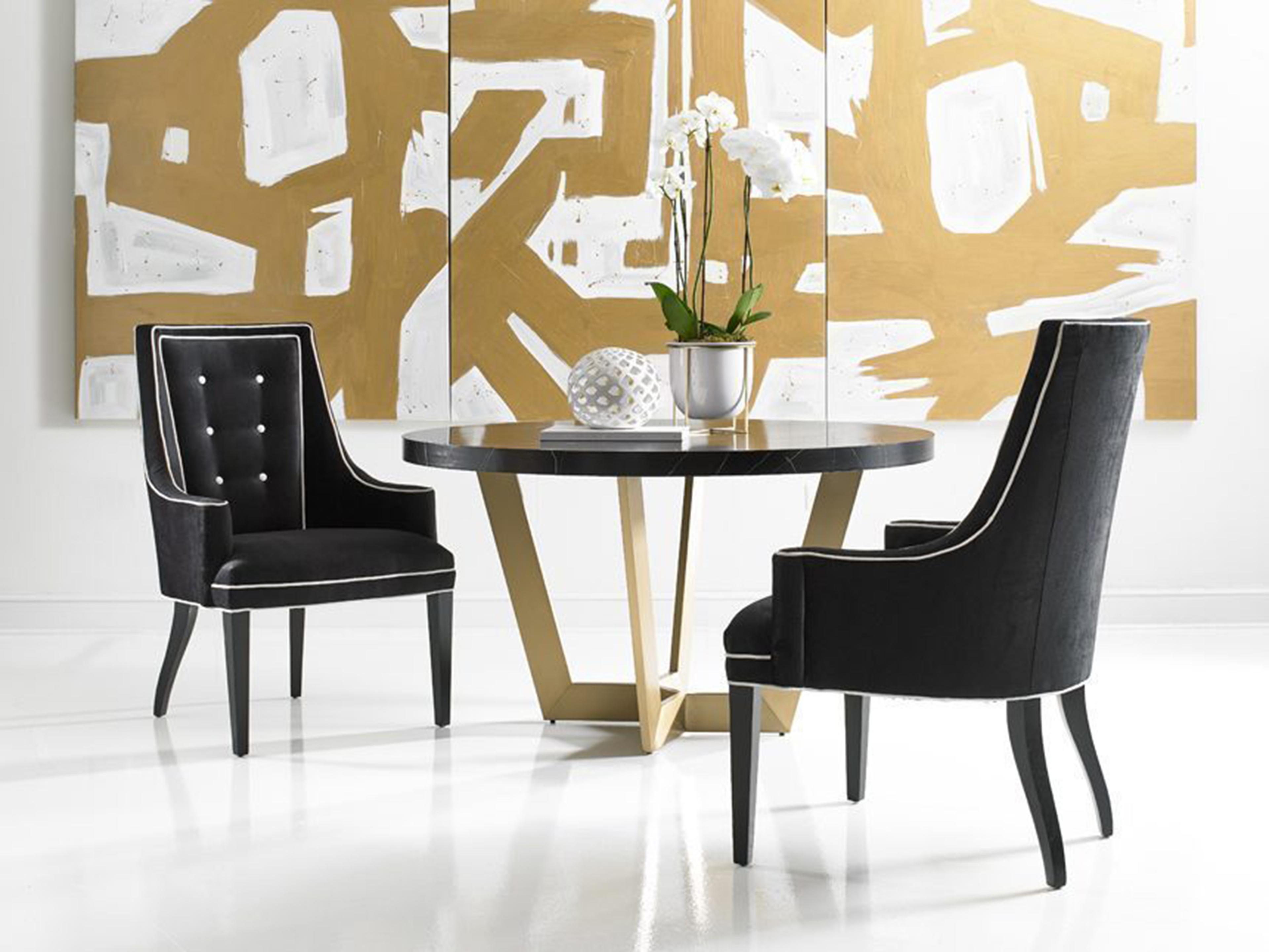 Hickory White Custom Elements Upholstery Black Grace Arm Dining Chair