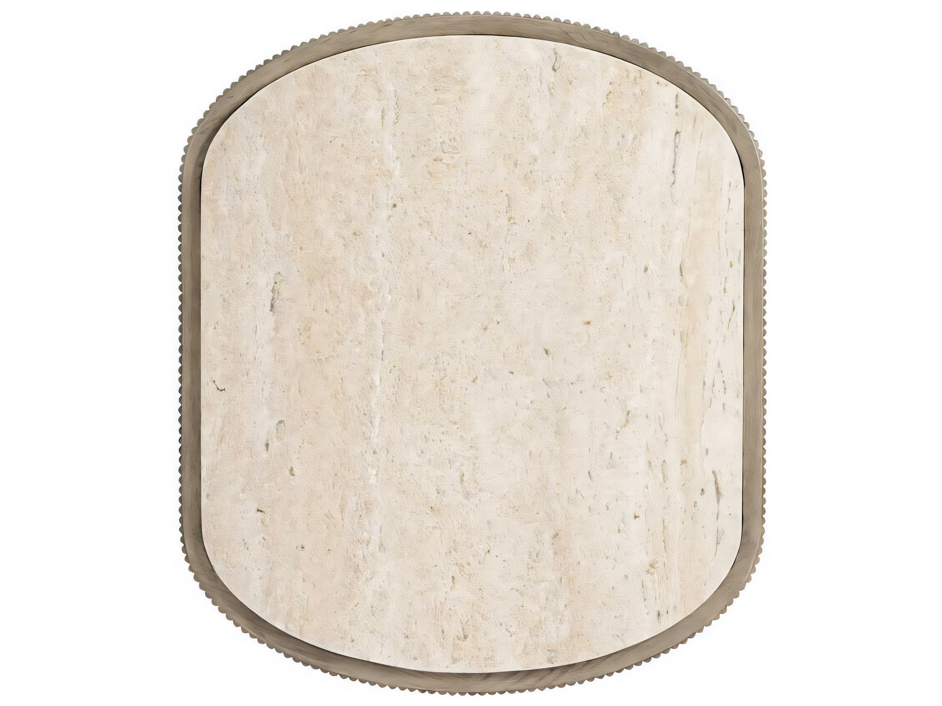 Hickory White Revival Oval Stone Vintage Grey End Table