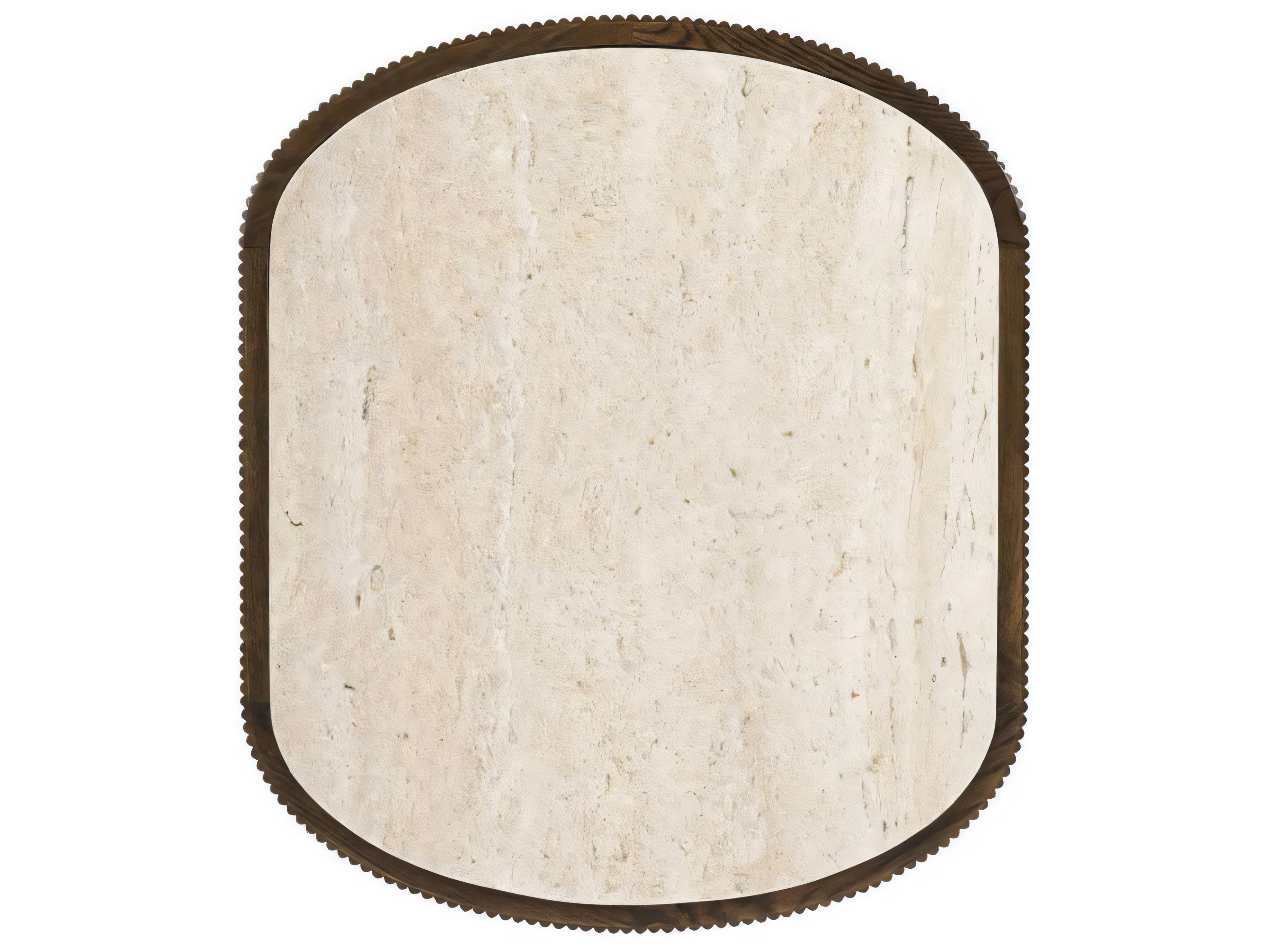 Hickory White Revival Oval Stone Vintage Grey End Table