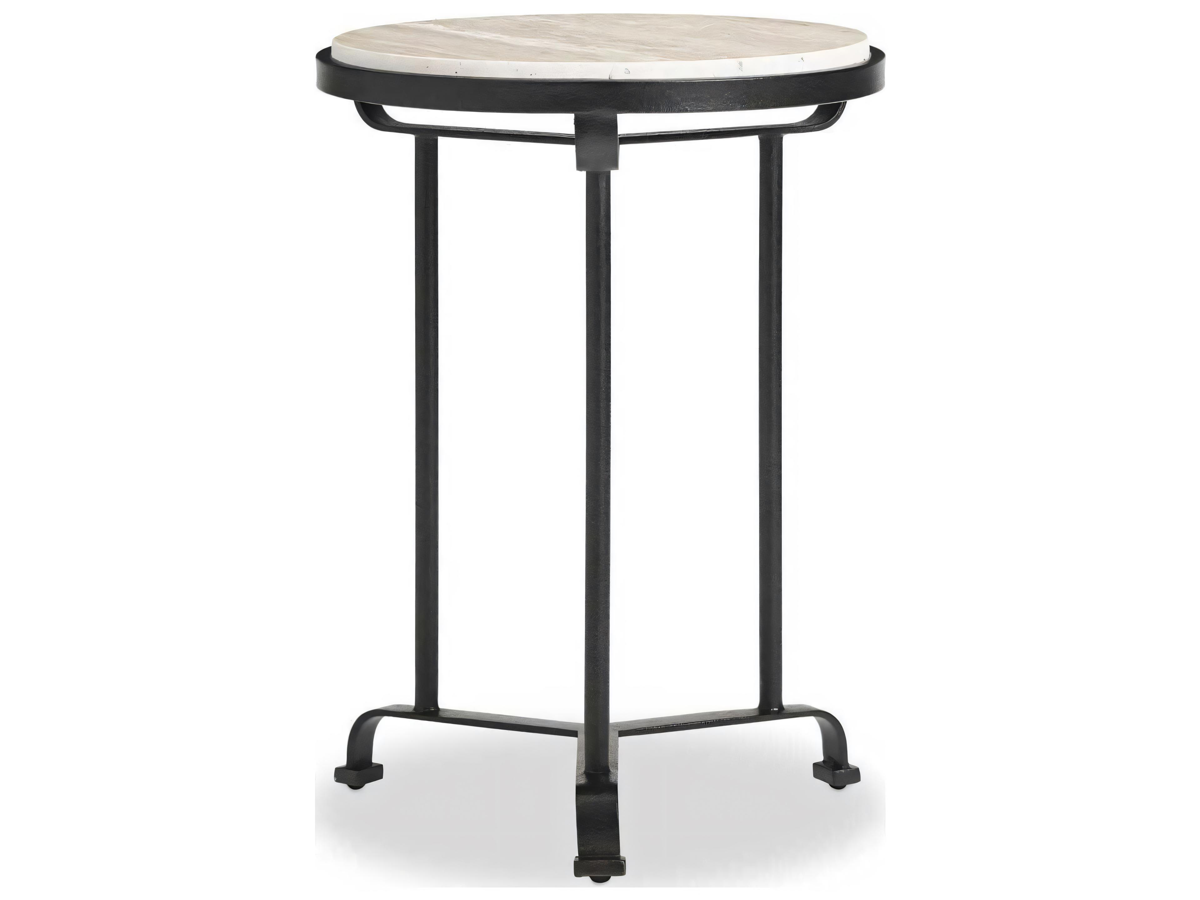 Hickory White Revival Round Stone End Table