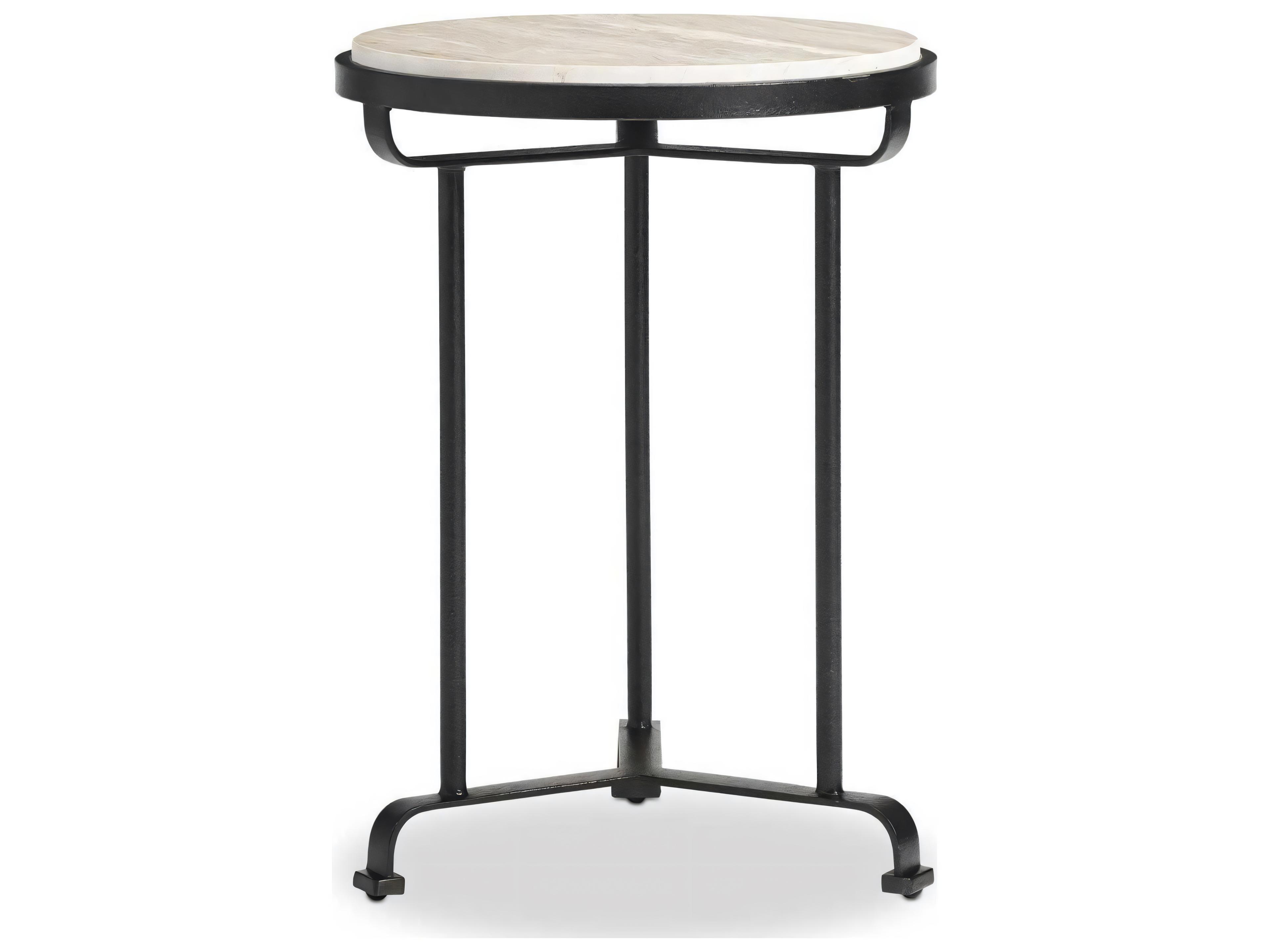 Hickory White Revival Round Stone End Table