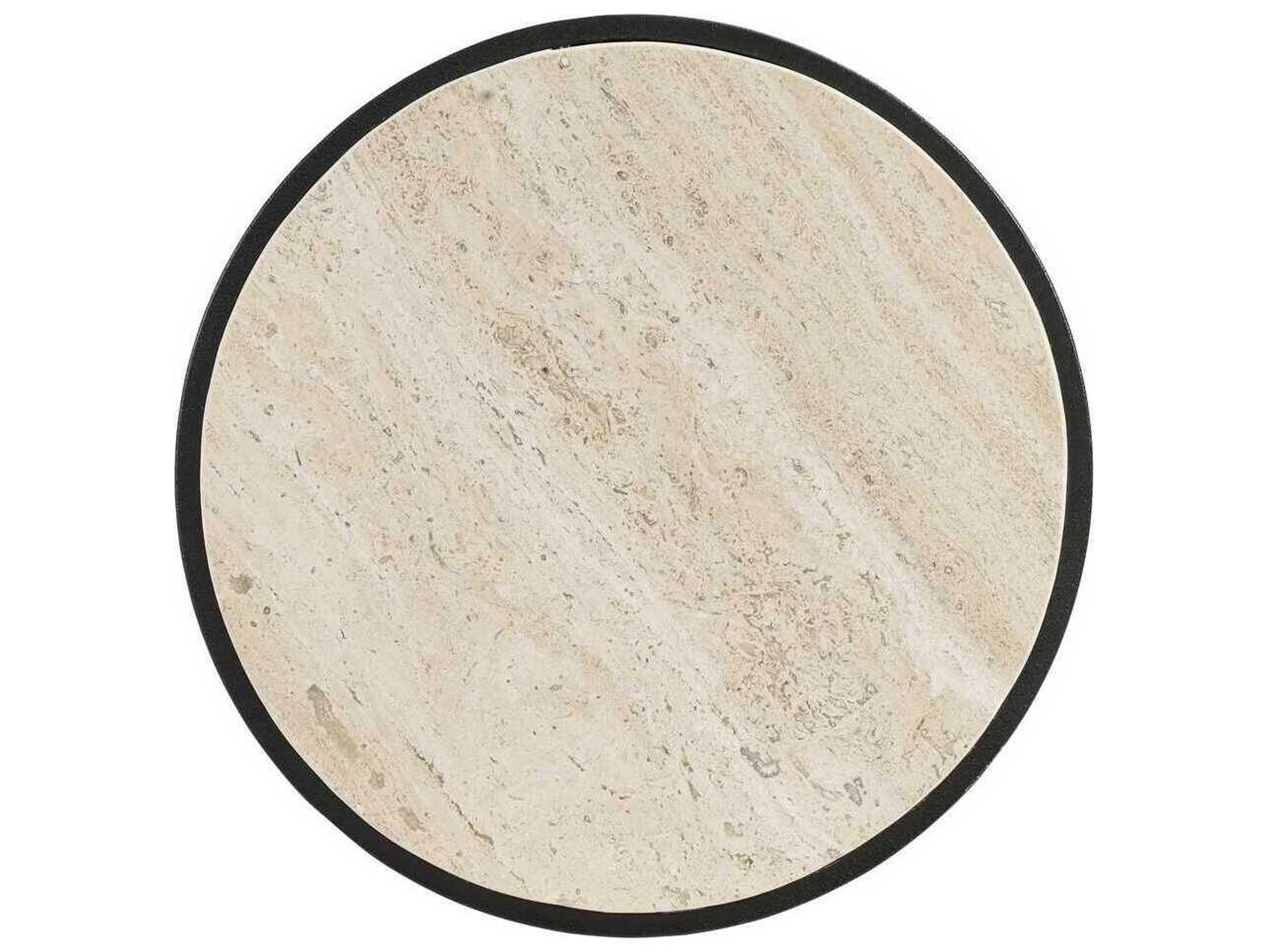 Hickory White Revival Round Stone End Table