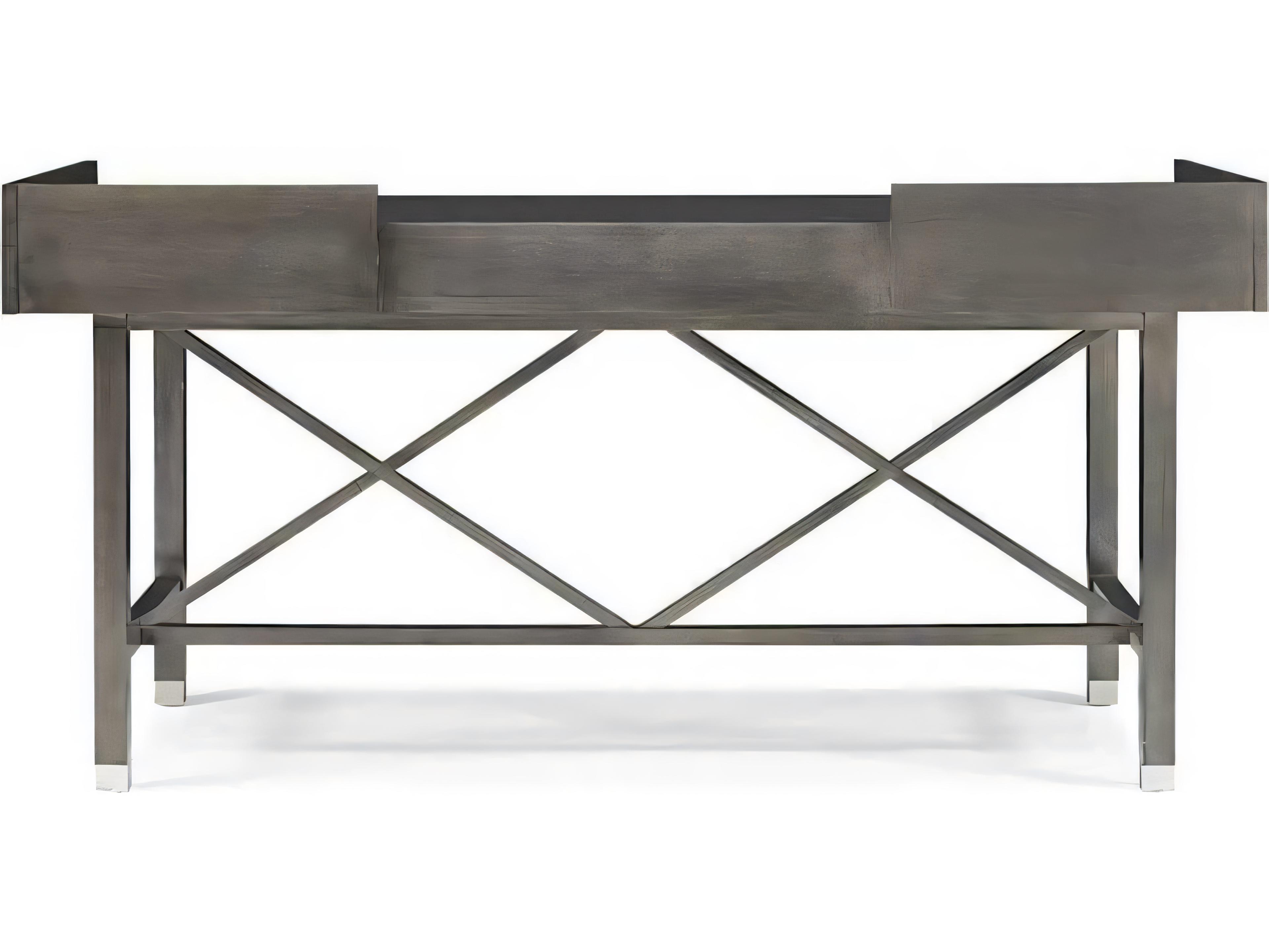 Hickory White Skyloft Black Nickel Gray Maple Wood Writing Desk