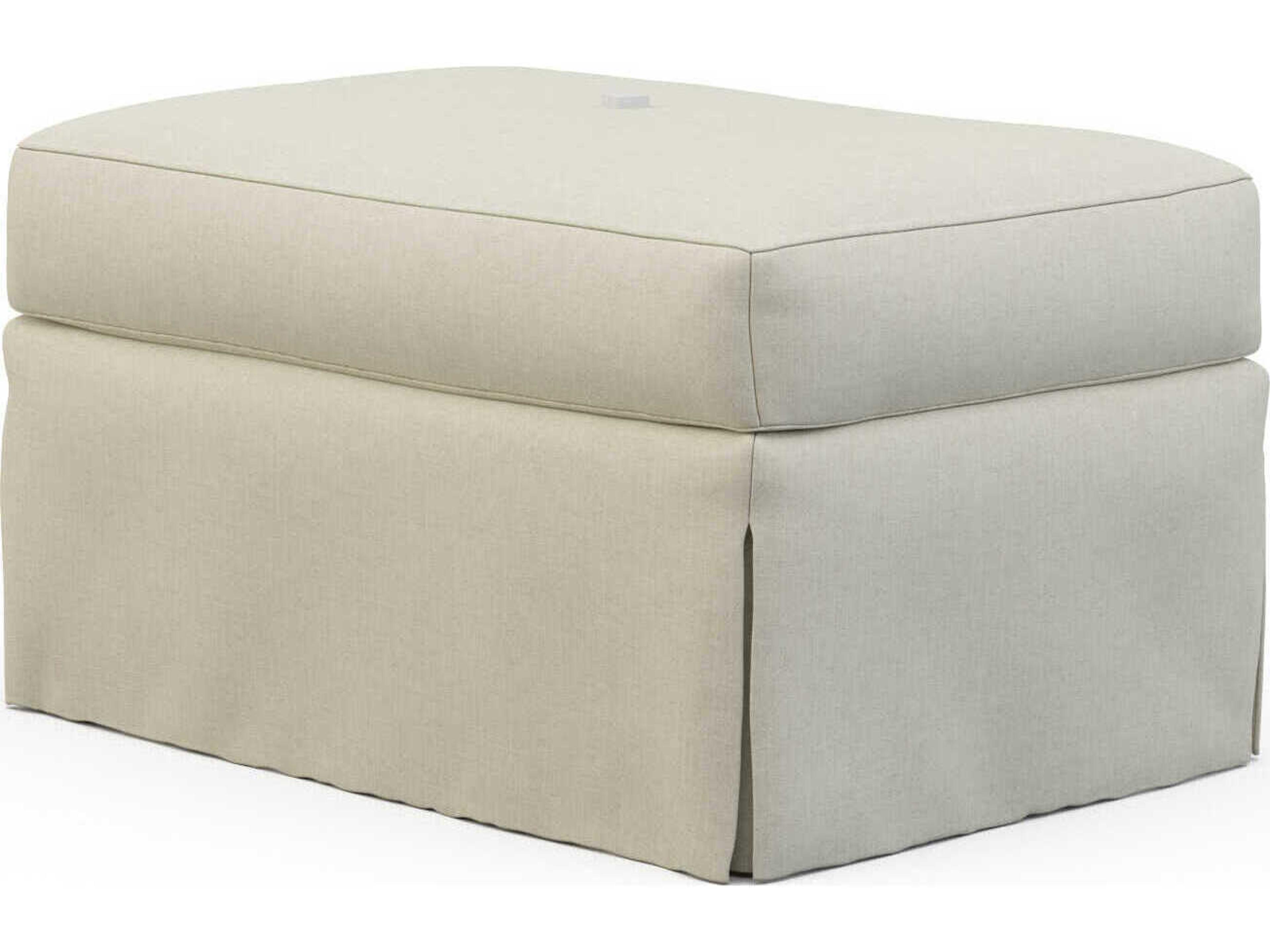 Hickory White Custom Elements Upholstery Besty Ottoman Skirted