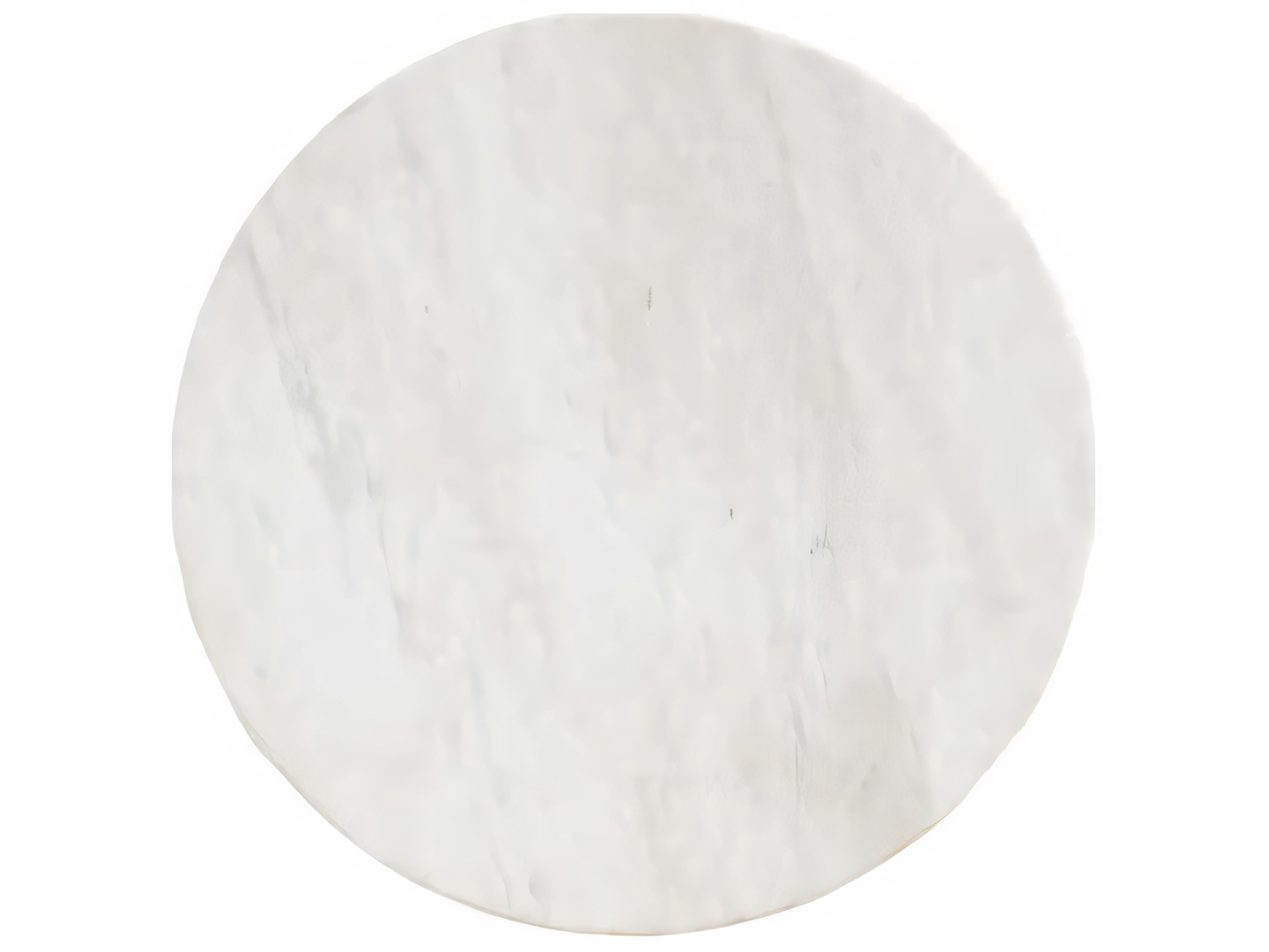 Hickory White Avanate Spot Round Marble Honed Volakas Satin Brass End Table