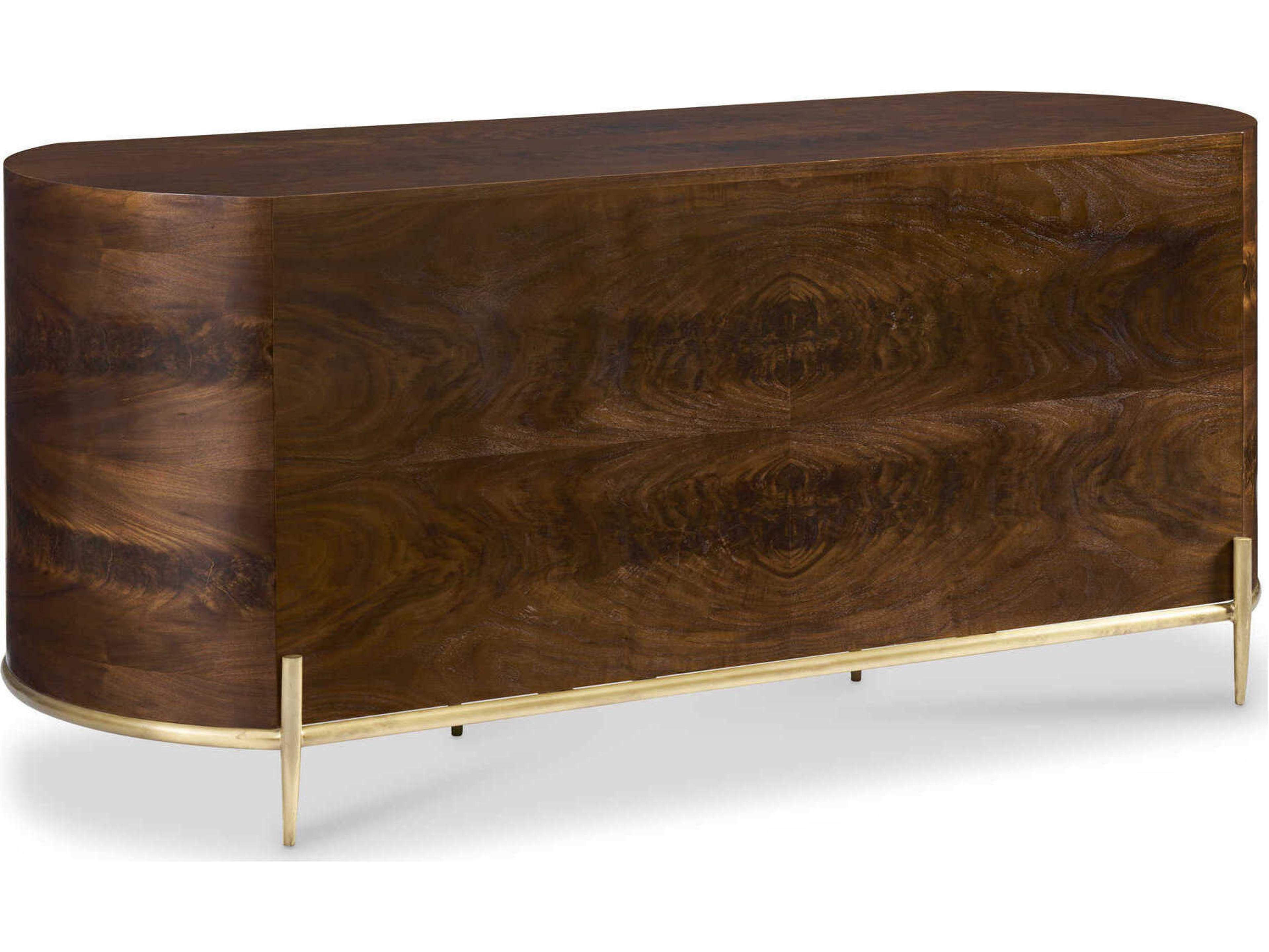 Hickory White Brown Walnut Wood Benson Executive Desk