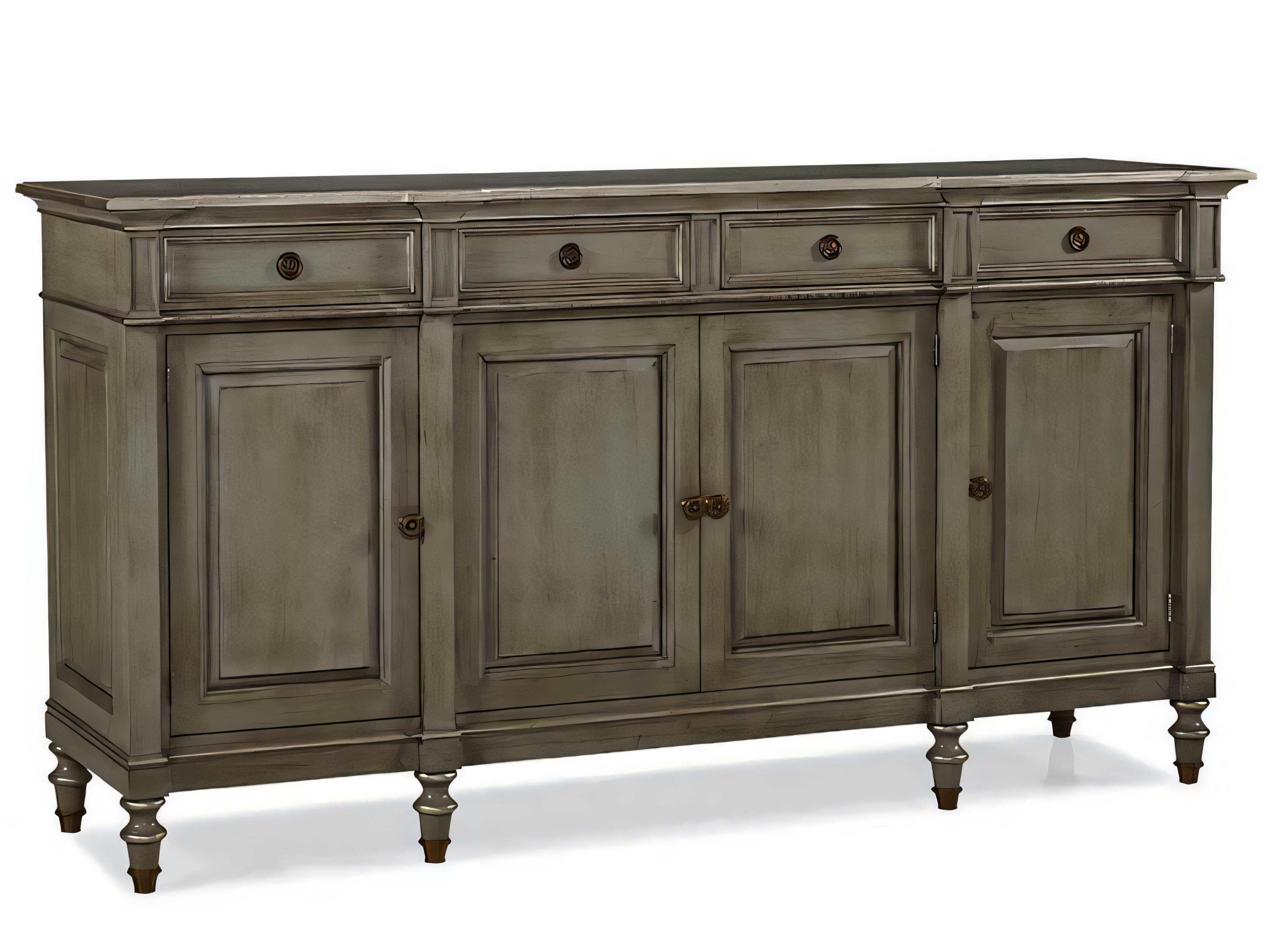 Continental Classics 80" Cherry Wood French Blue Sideboard