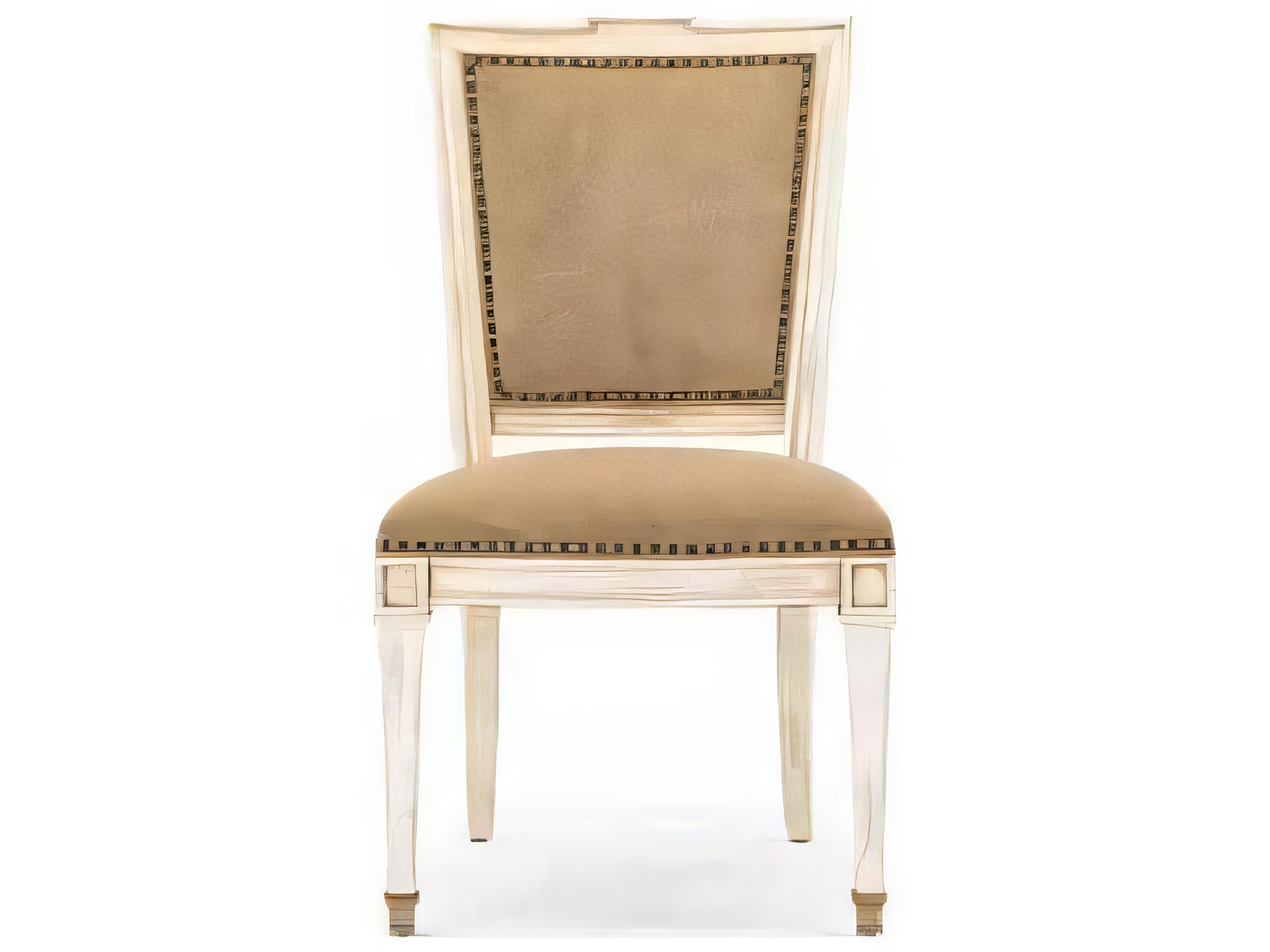 Continental Classics Beech Wood Beige Leather Side Dining Chair