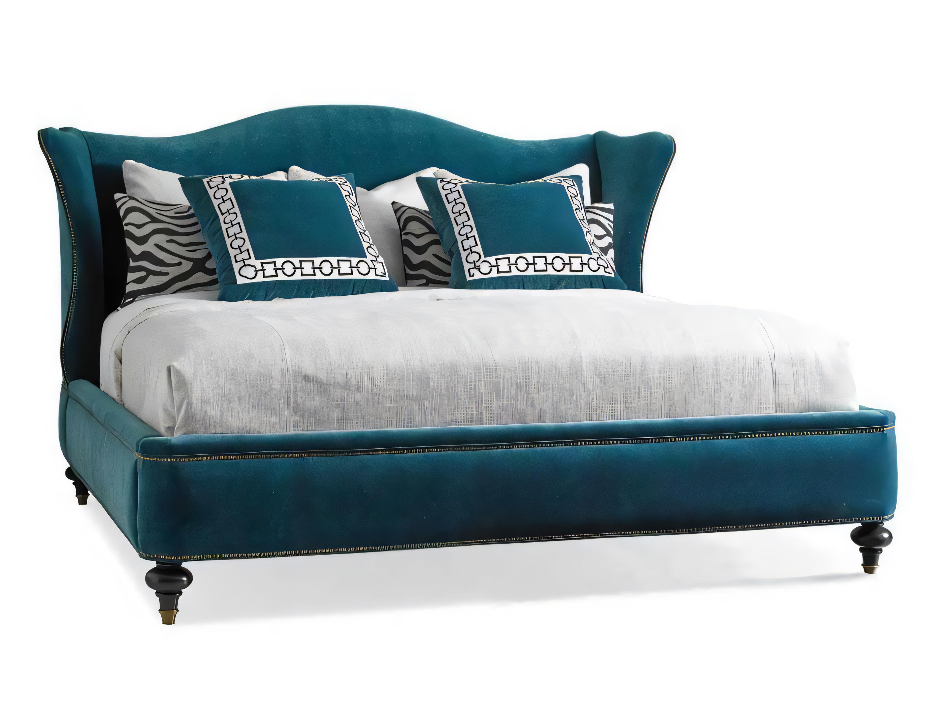 Continental Classics Brown Hardwood Upholstered Panel Bed