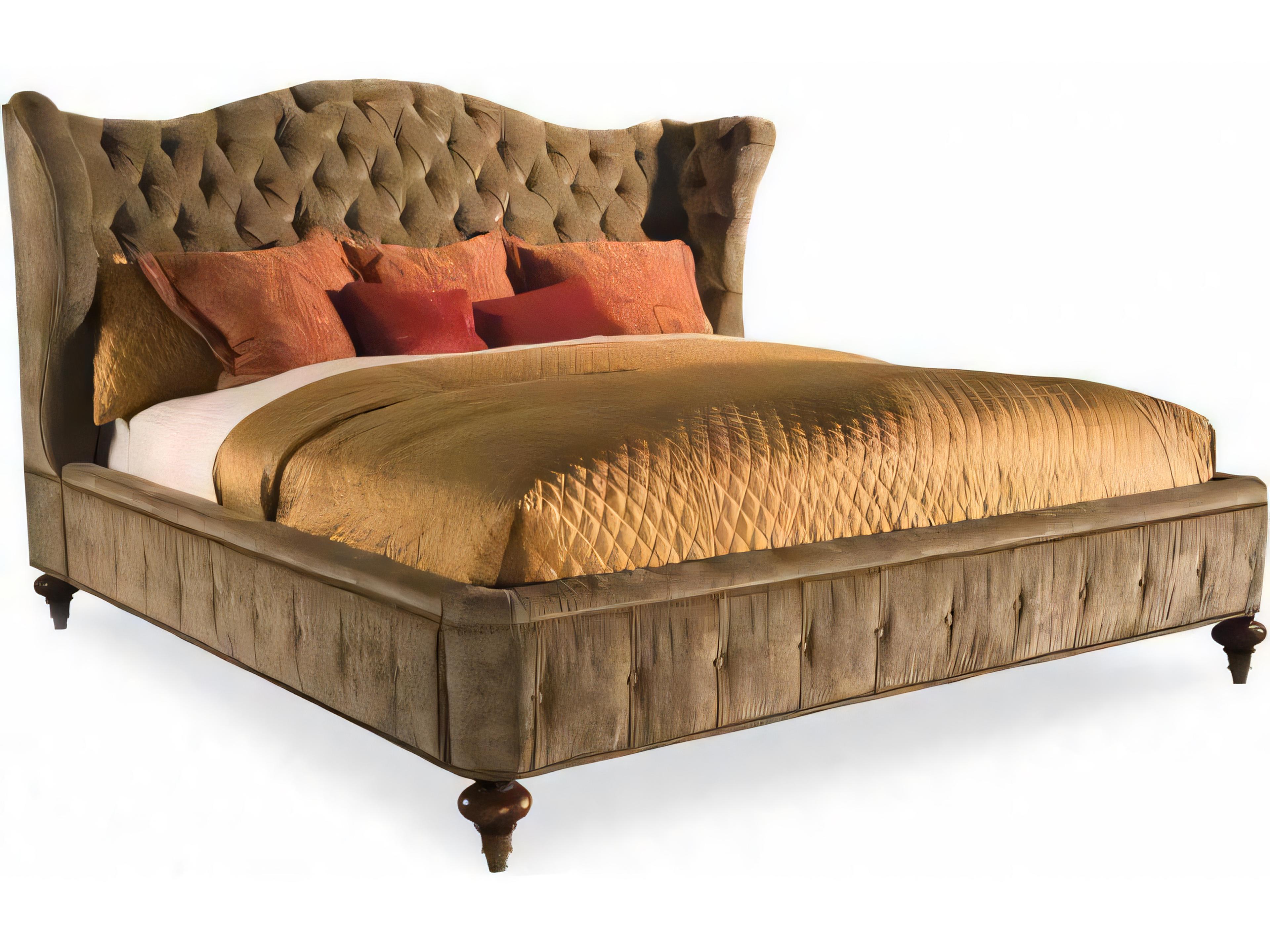 Continental Classics Beeswax Brown Upholstered Queen Panel Bed