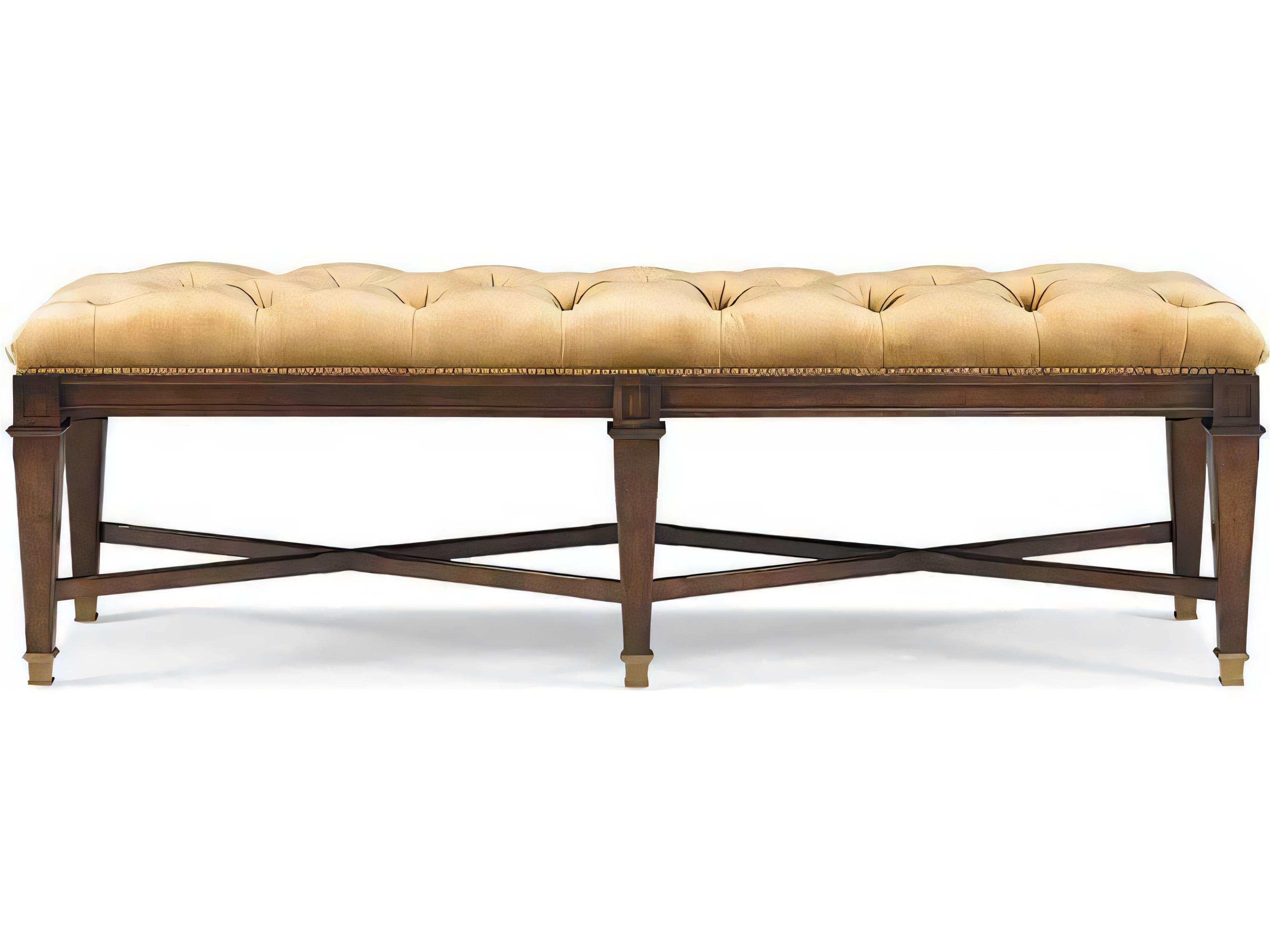 Hickory White Continental Classics Soho Brown Upholstered Accent Bench