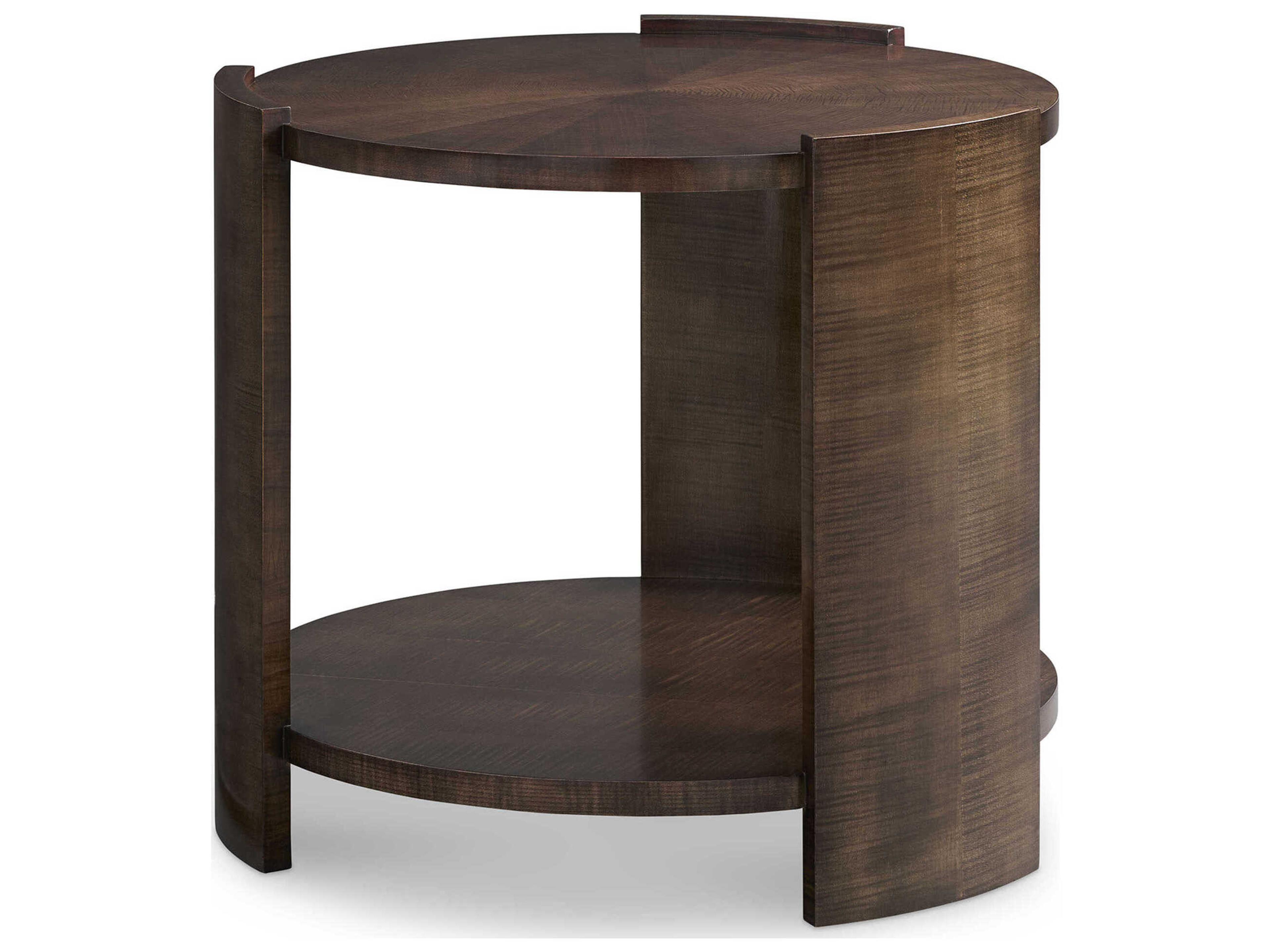 Round Wood Belvedere End Table