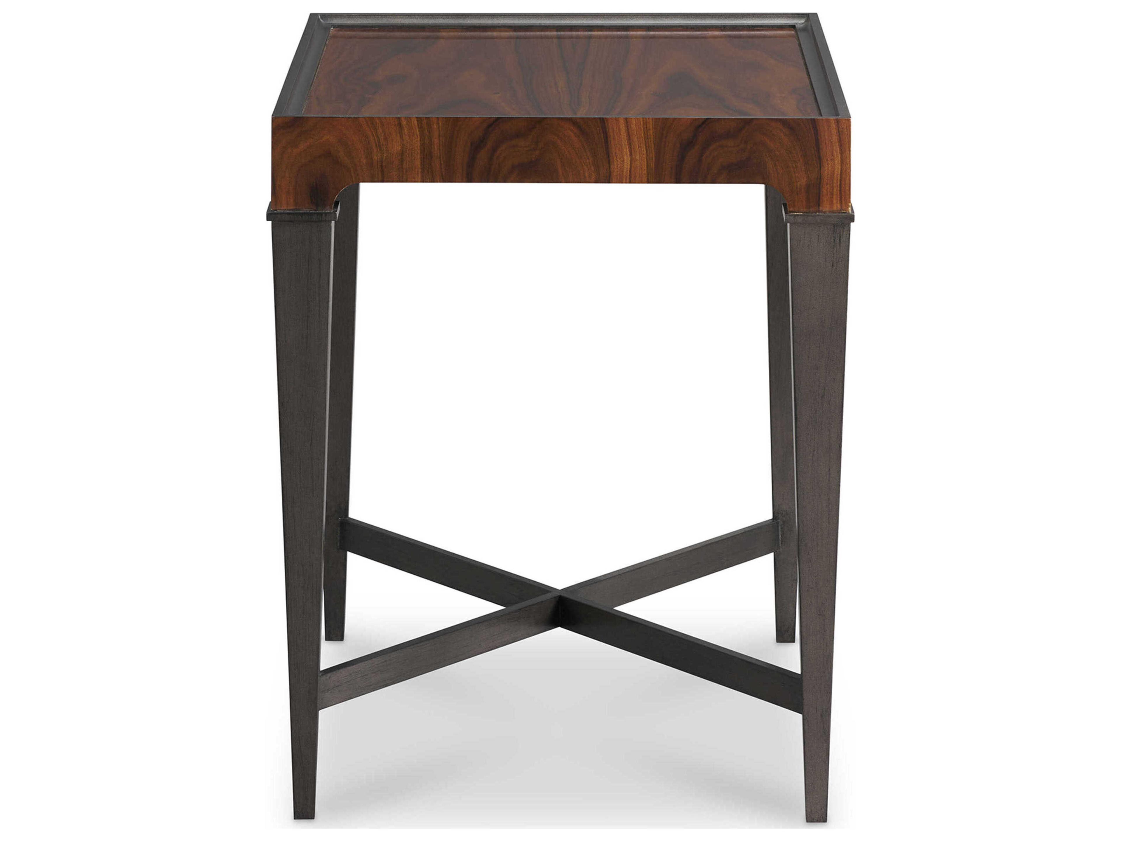 Hickory White Rectangular Wood Modern Walnut End Table