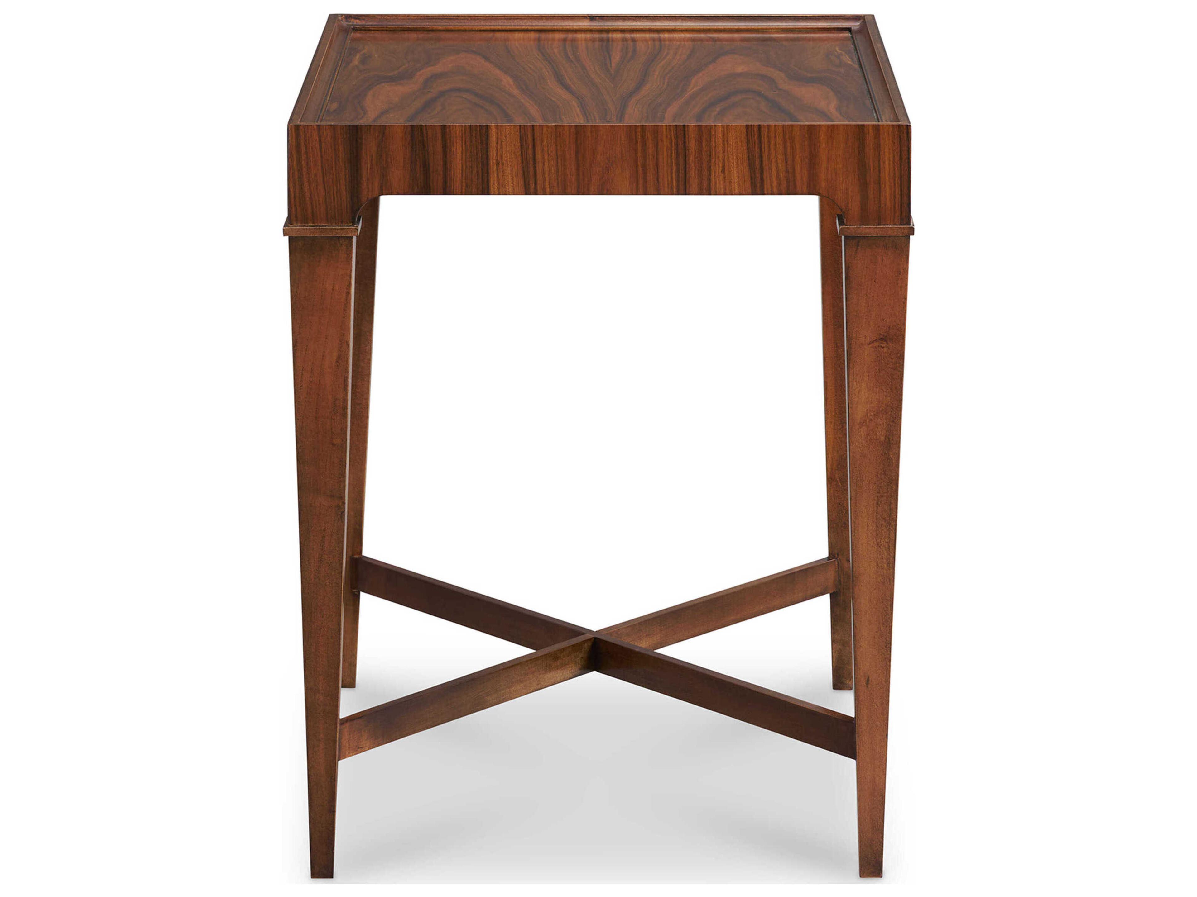 Hickory White Rectangular Wood Modern Walnut End Table