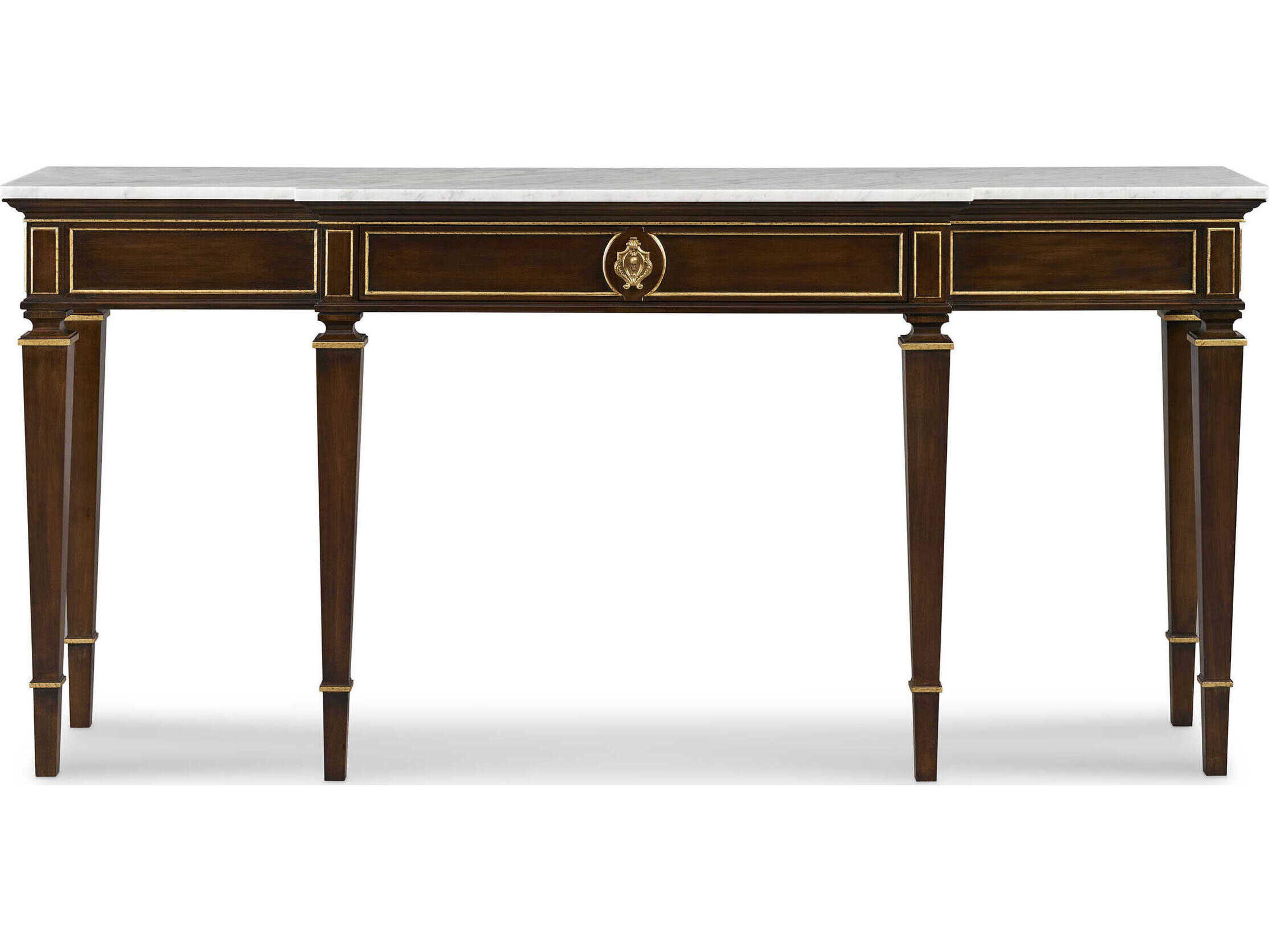 Hickory White Rectangular Stone Cotswold Console Table