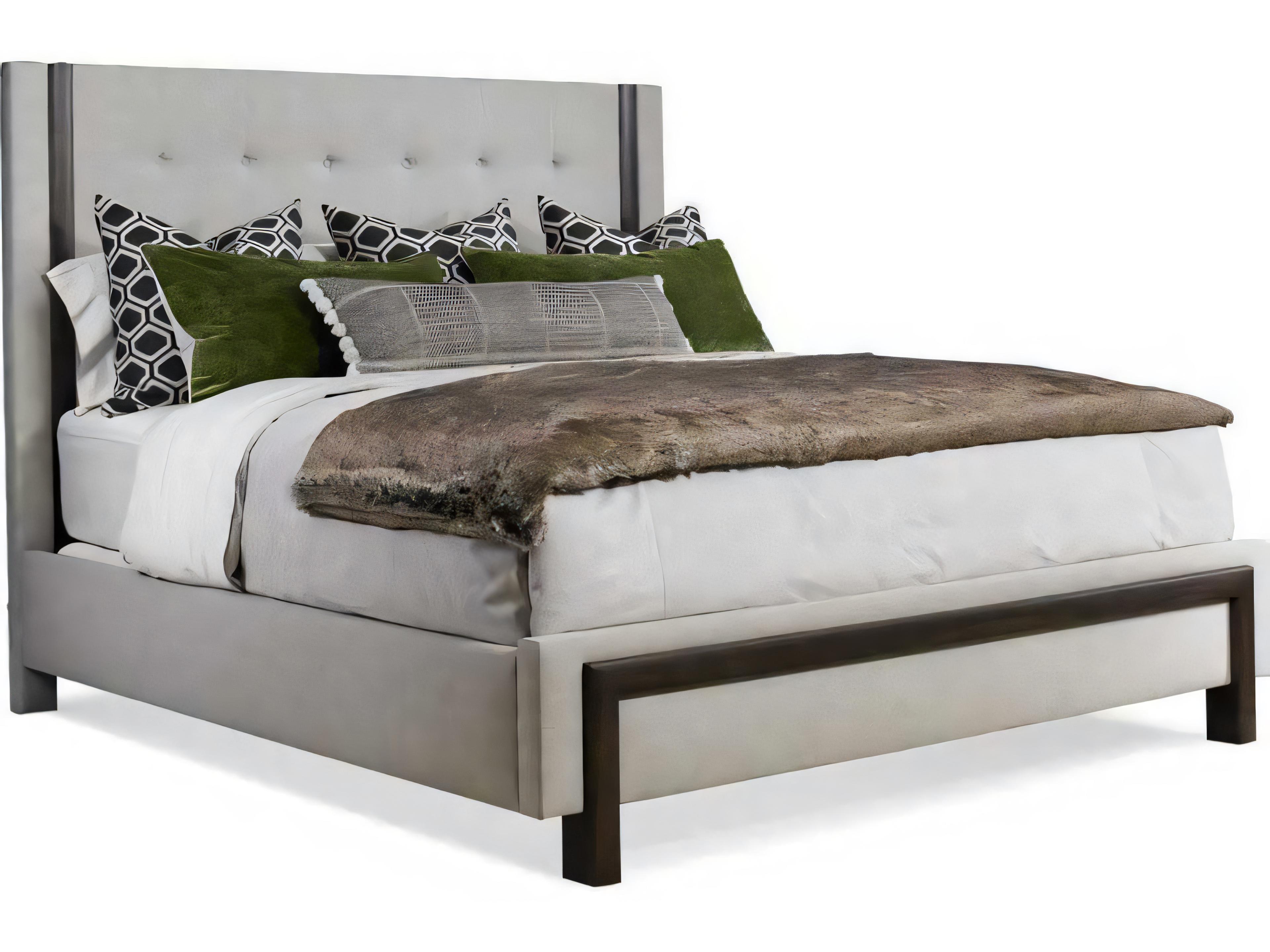 Oasis Gray Hardwood Upholstered Natasha Panel Bed