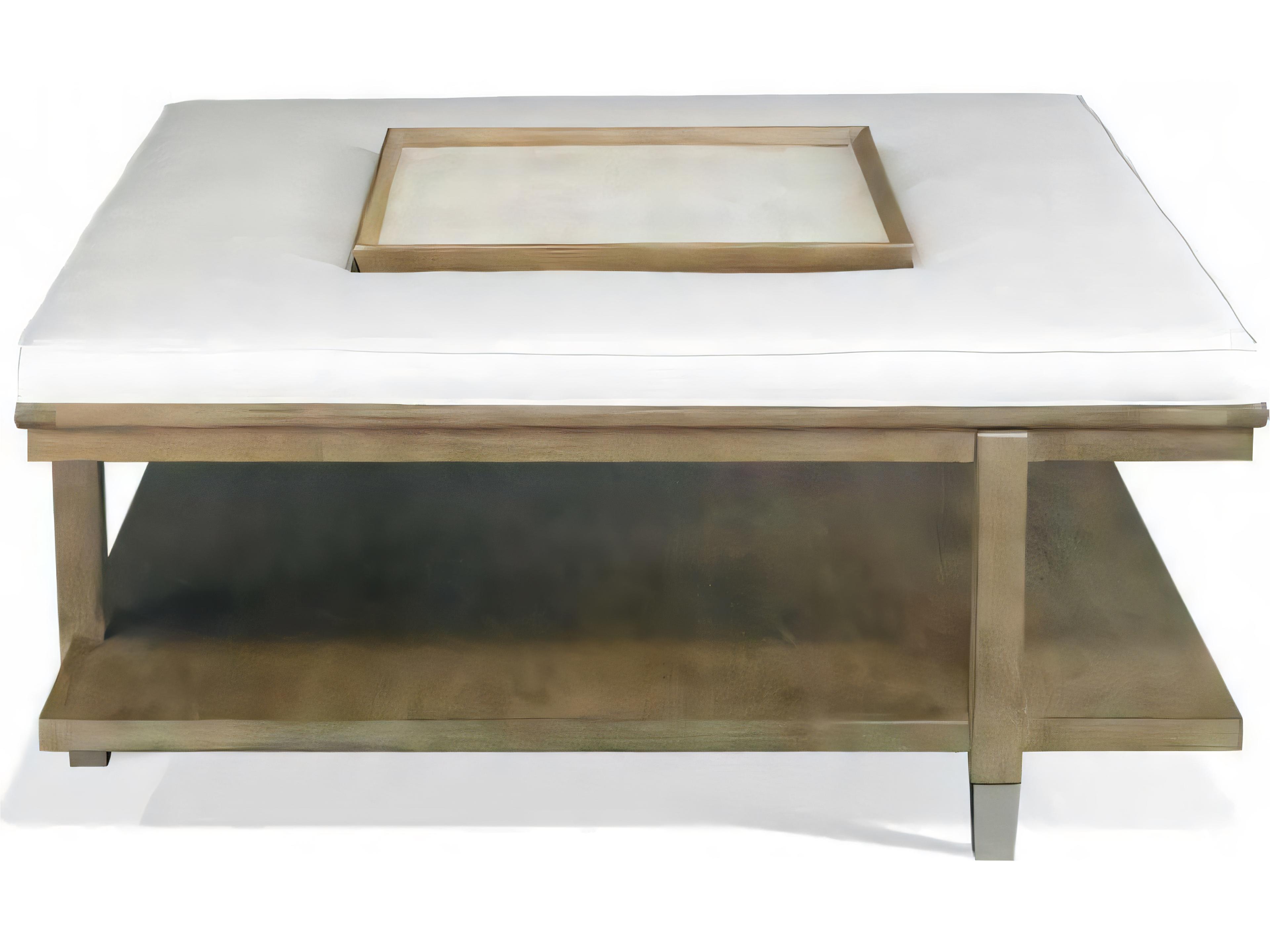 Hickory White A La Carte Square Fabric Westwood Cocktail Table With Tray