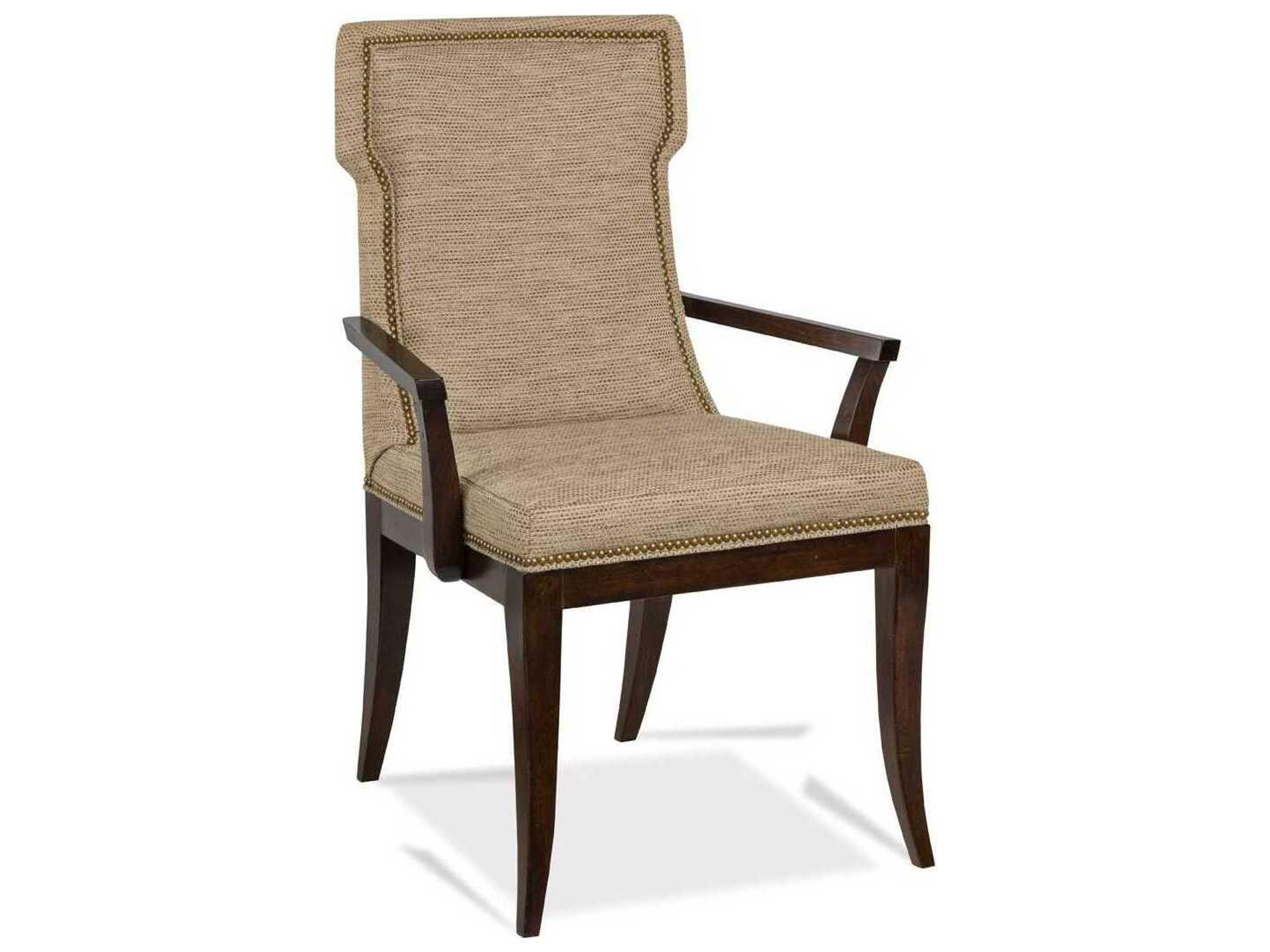 A La Carte Maple Wood Beige Kistler Klismos Arm Dining Chair