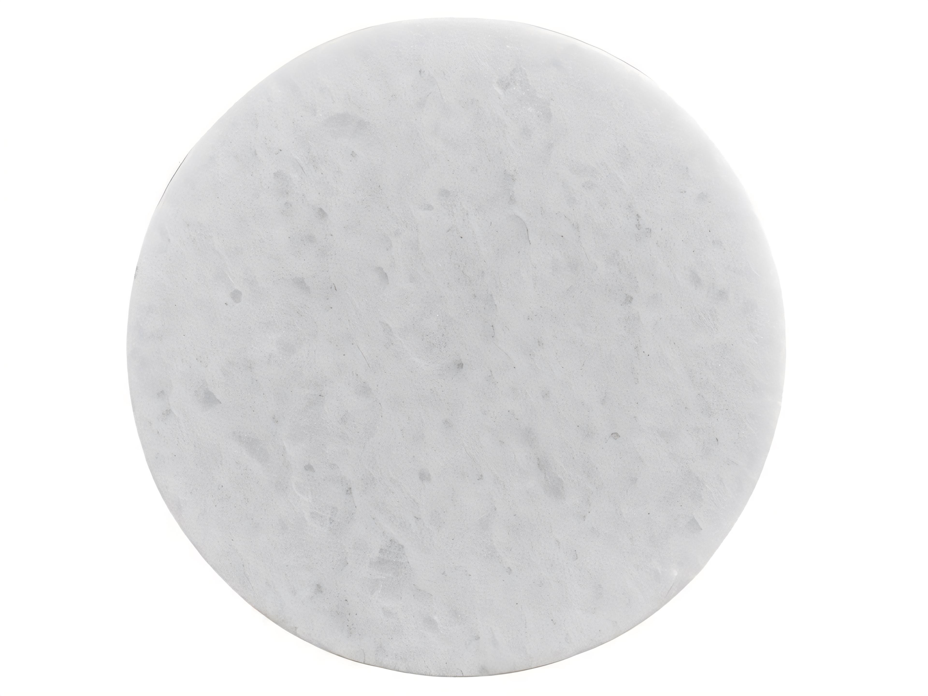 Hickory White A La Carte Round Marble Champagne Gold Livie End Table