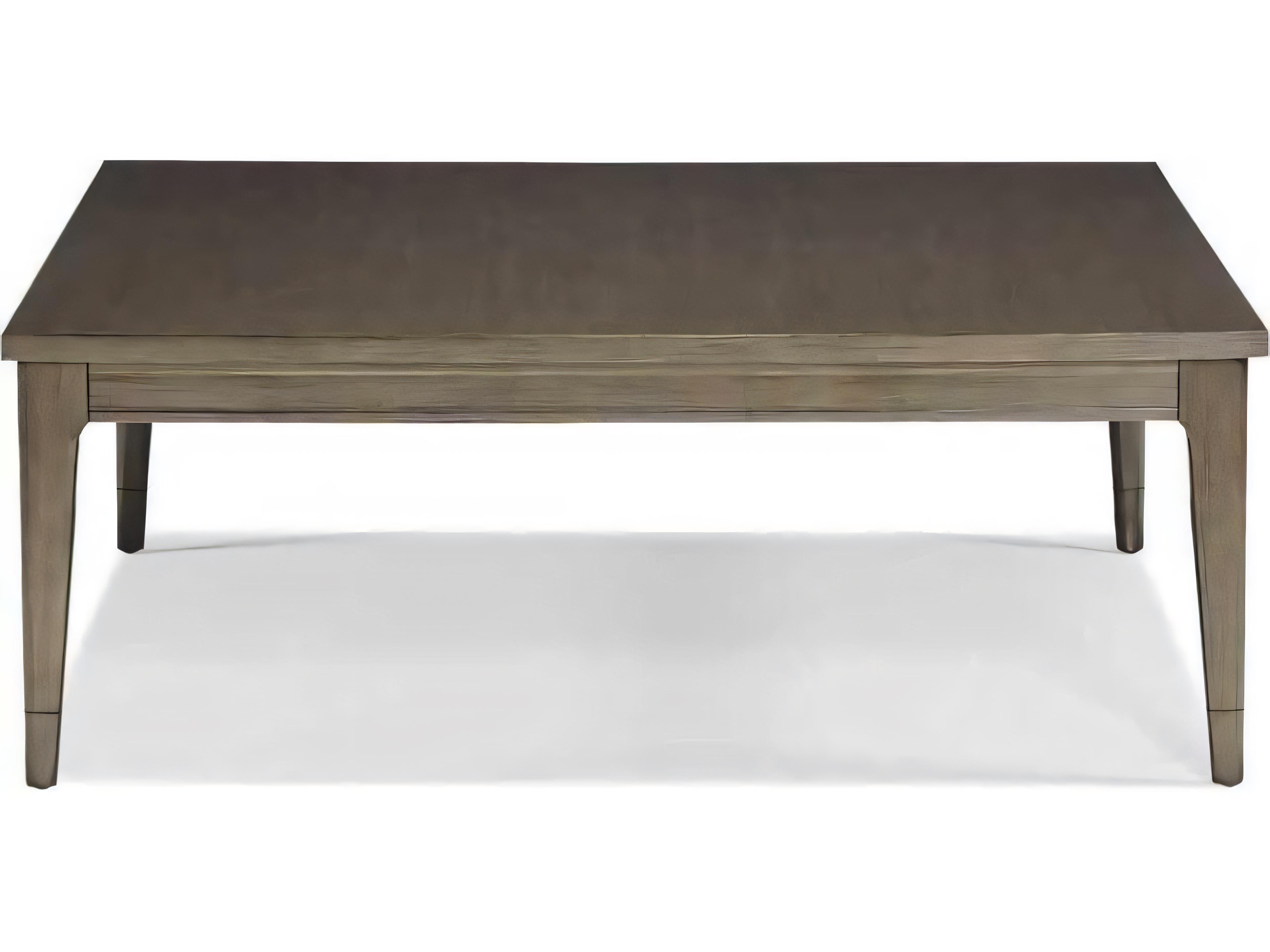 Hickory White Edgedale Square Wood Black Nickel Coffee Table
