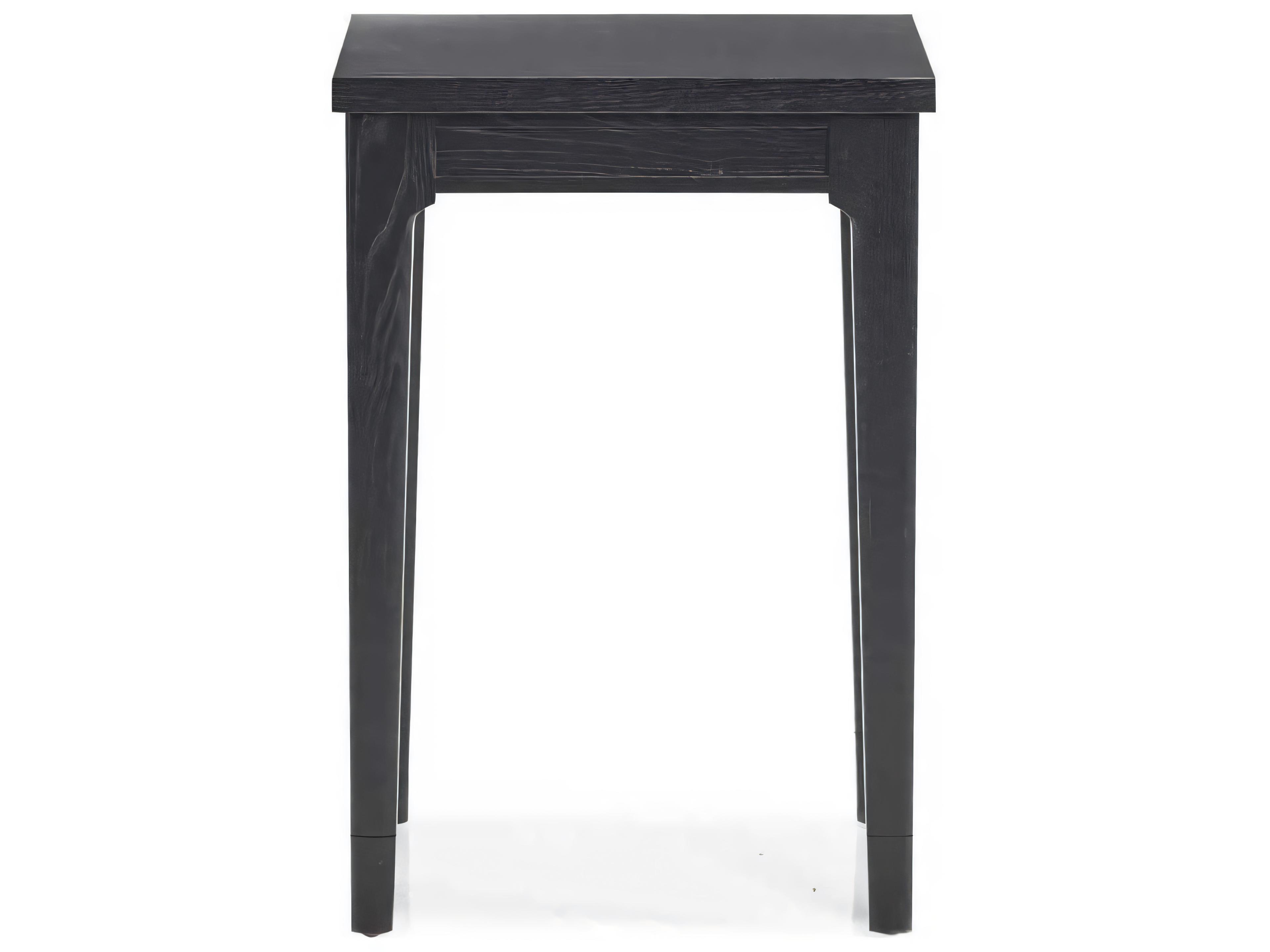Hickory White Edgedale Square Wood Ebony End Table