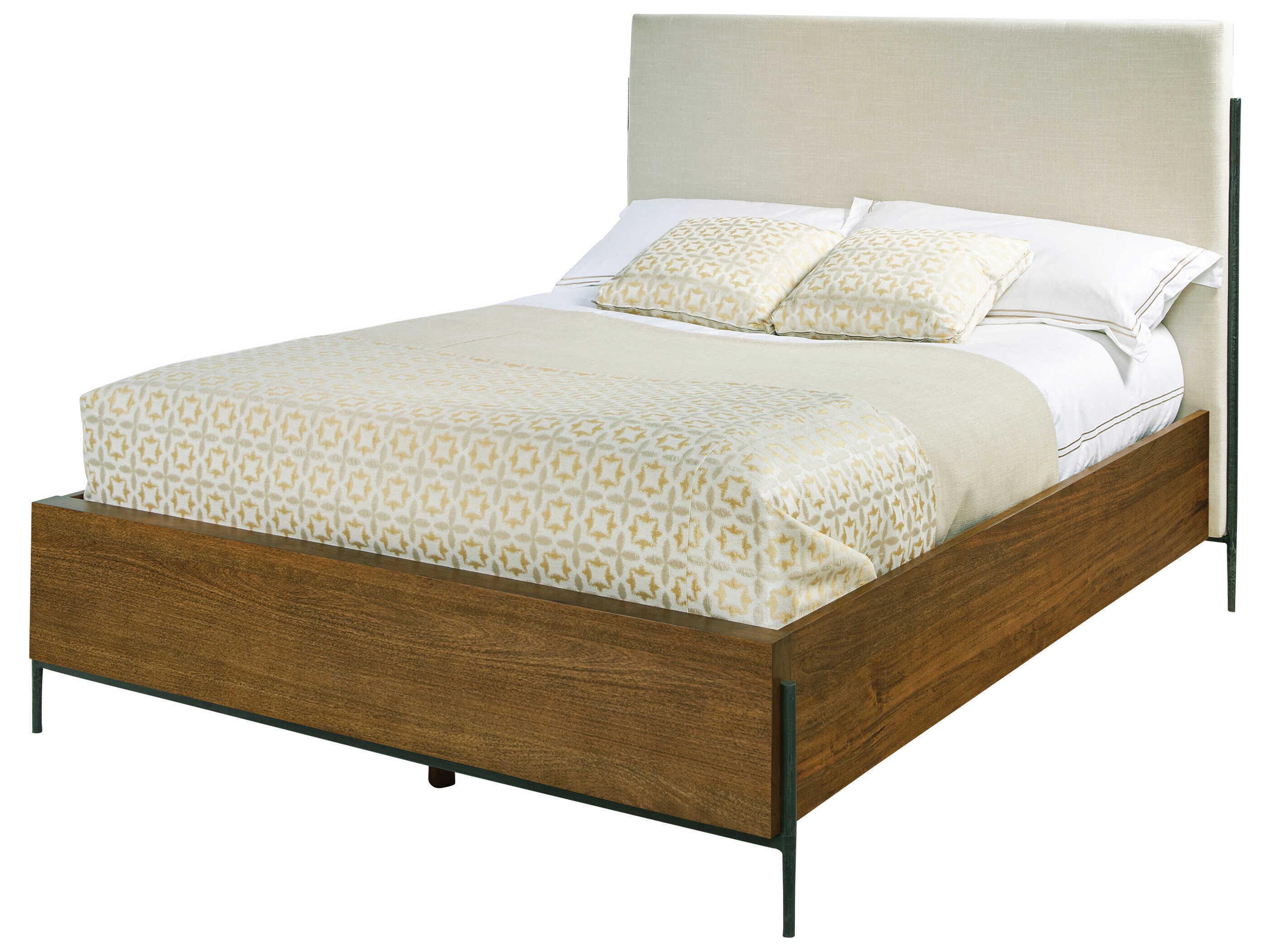 Bedford Park Beige Upholstered Queen Platform Bed