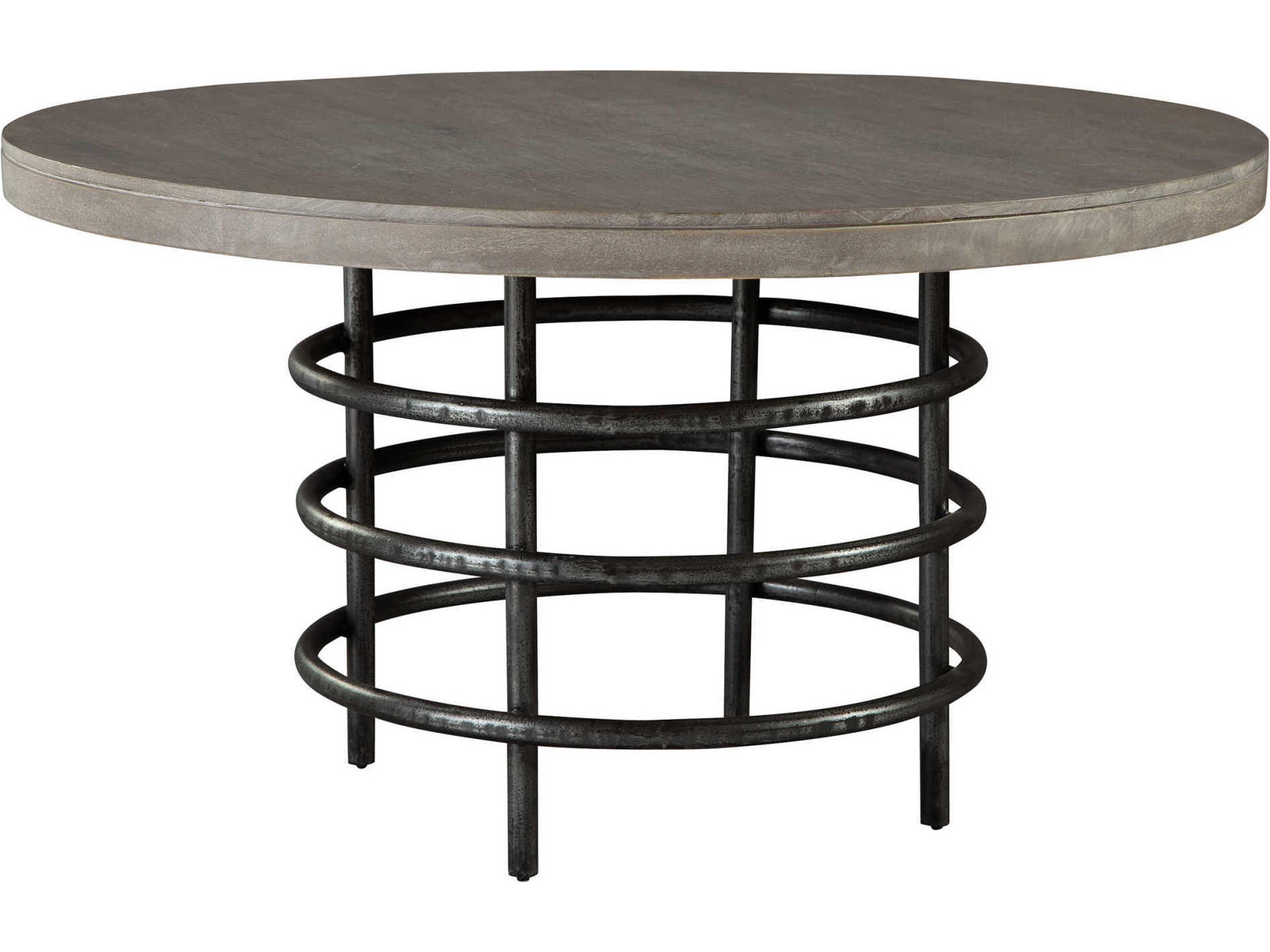 Hekman Round Wood Grey Sedona Dining Table