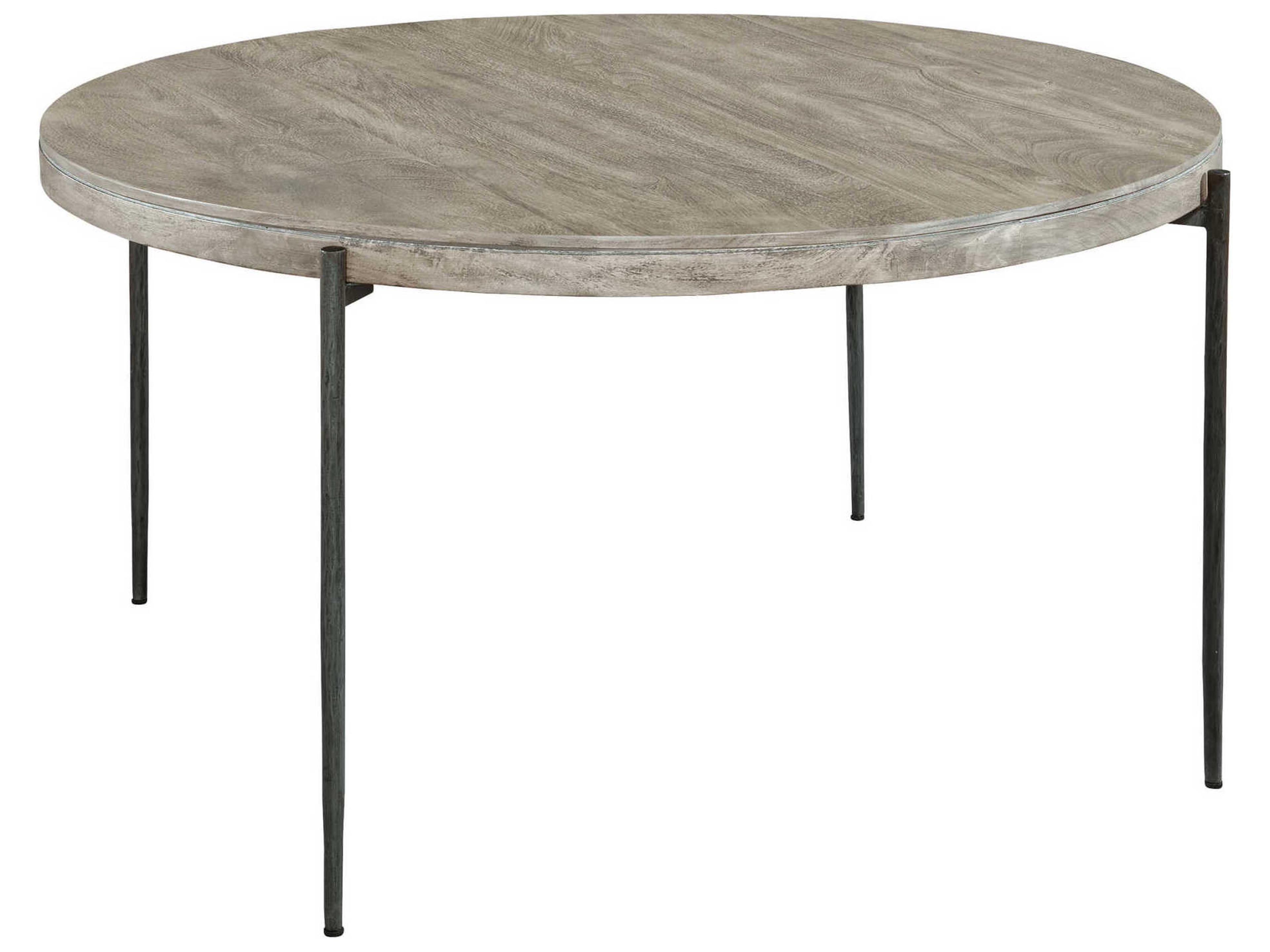 Round Wood Bedford Gray Dining Table