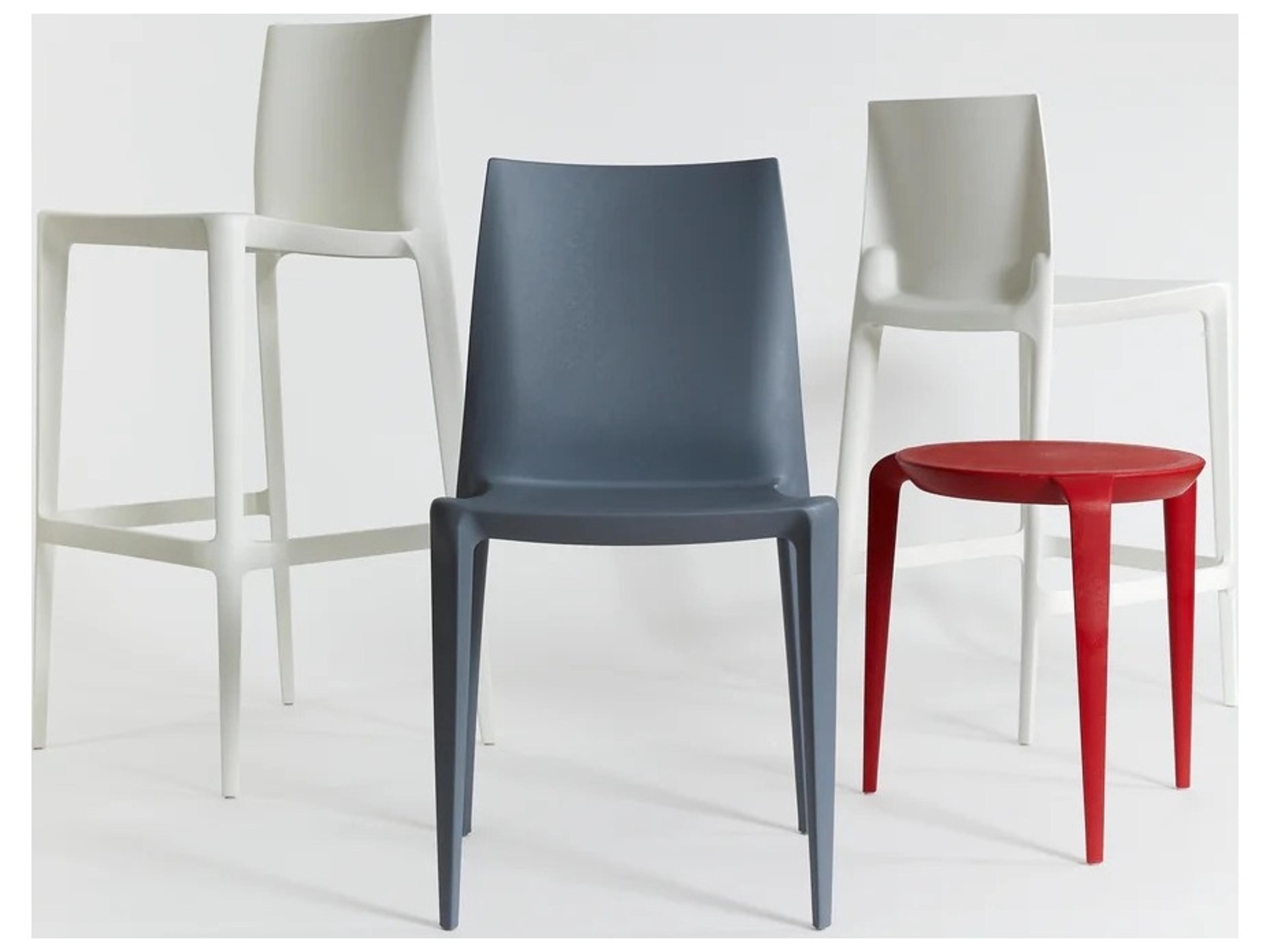 Heller Outdoor Bellini Dark Grey Recycled Plastic Bar Stool - Pack of 2