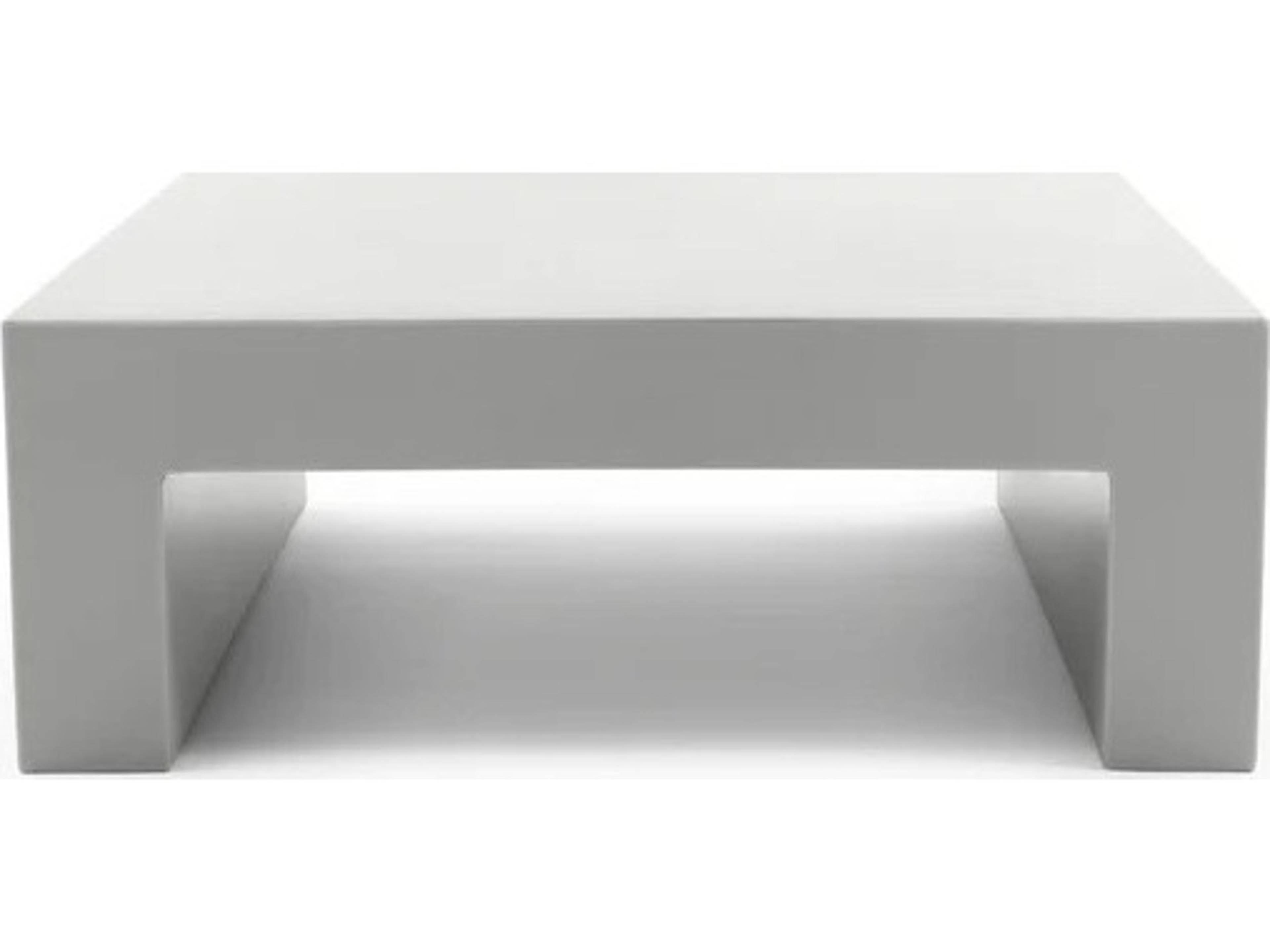 Heller Outdoor Vignelli Stoned Recycled Plastic Square Coffee Table