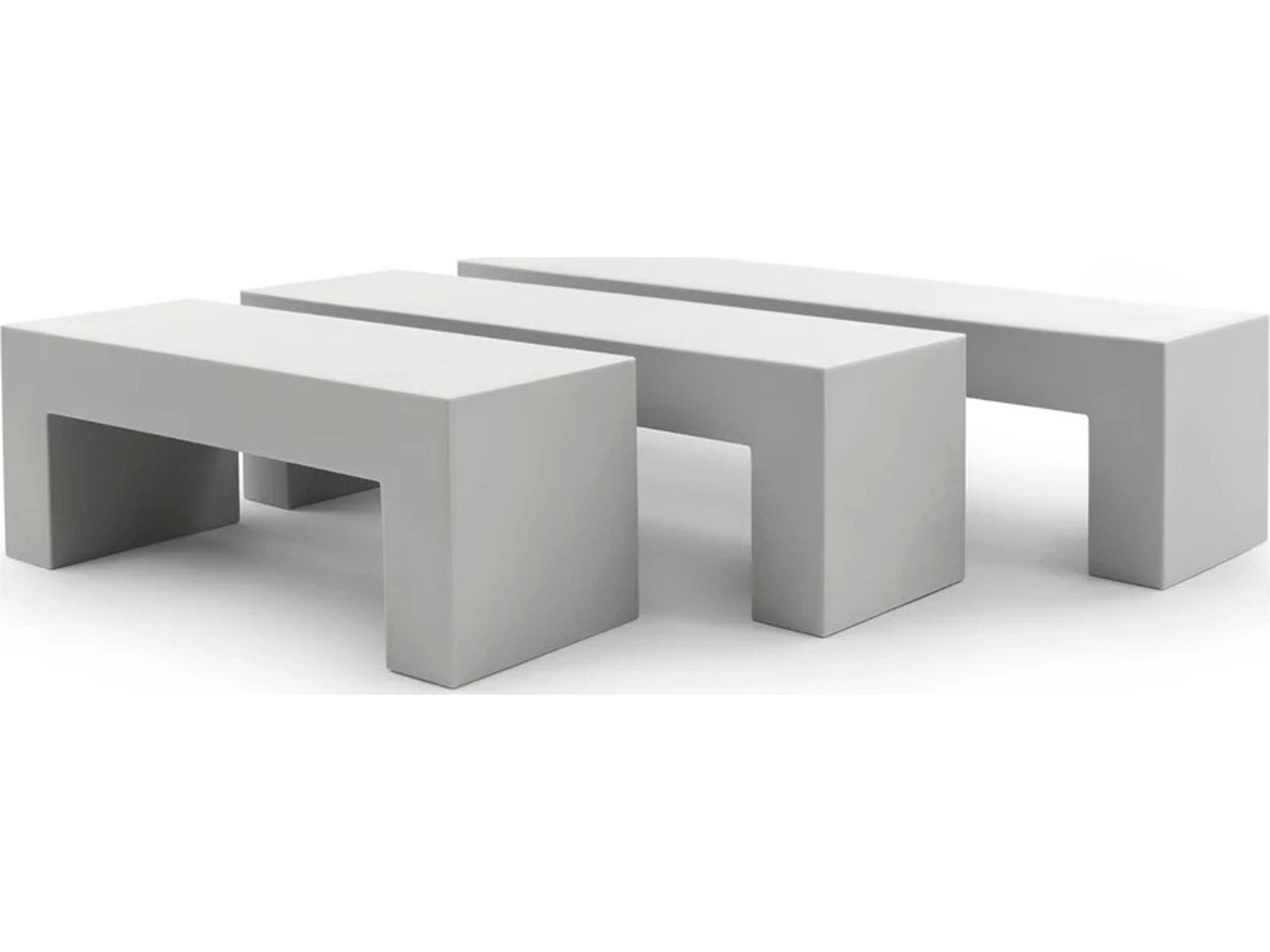 Heller Outdoor Vignelli Stoned Recycled Plastic Bench