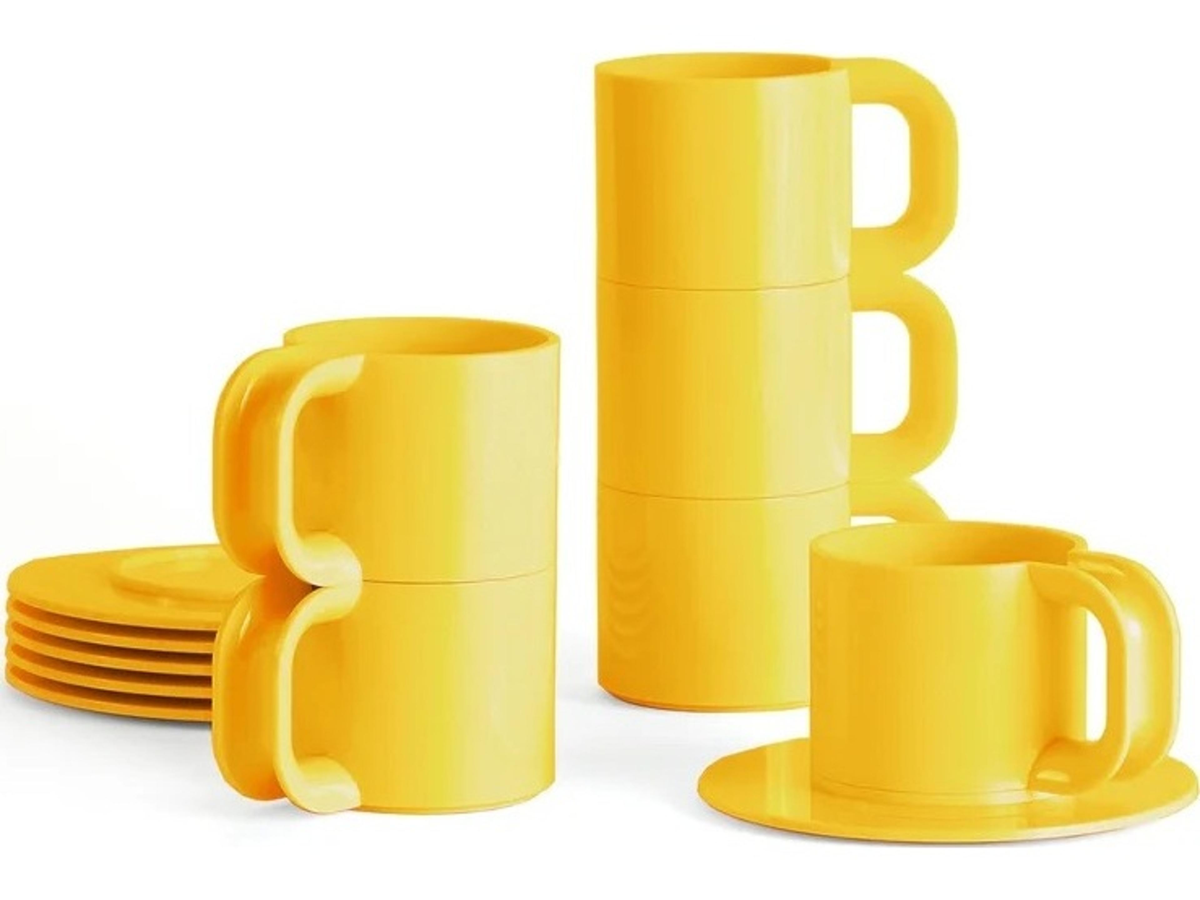 Max Yellow 2 Cups and Saucers - Set of 12