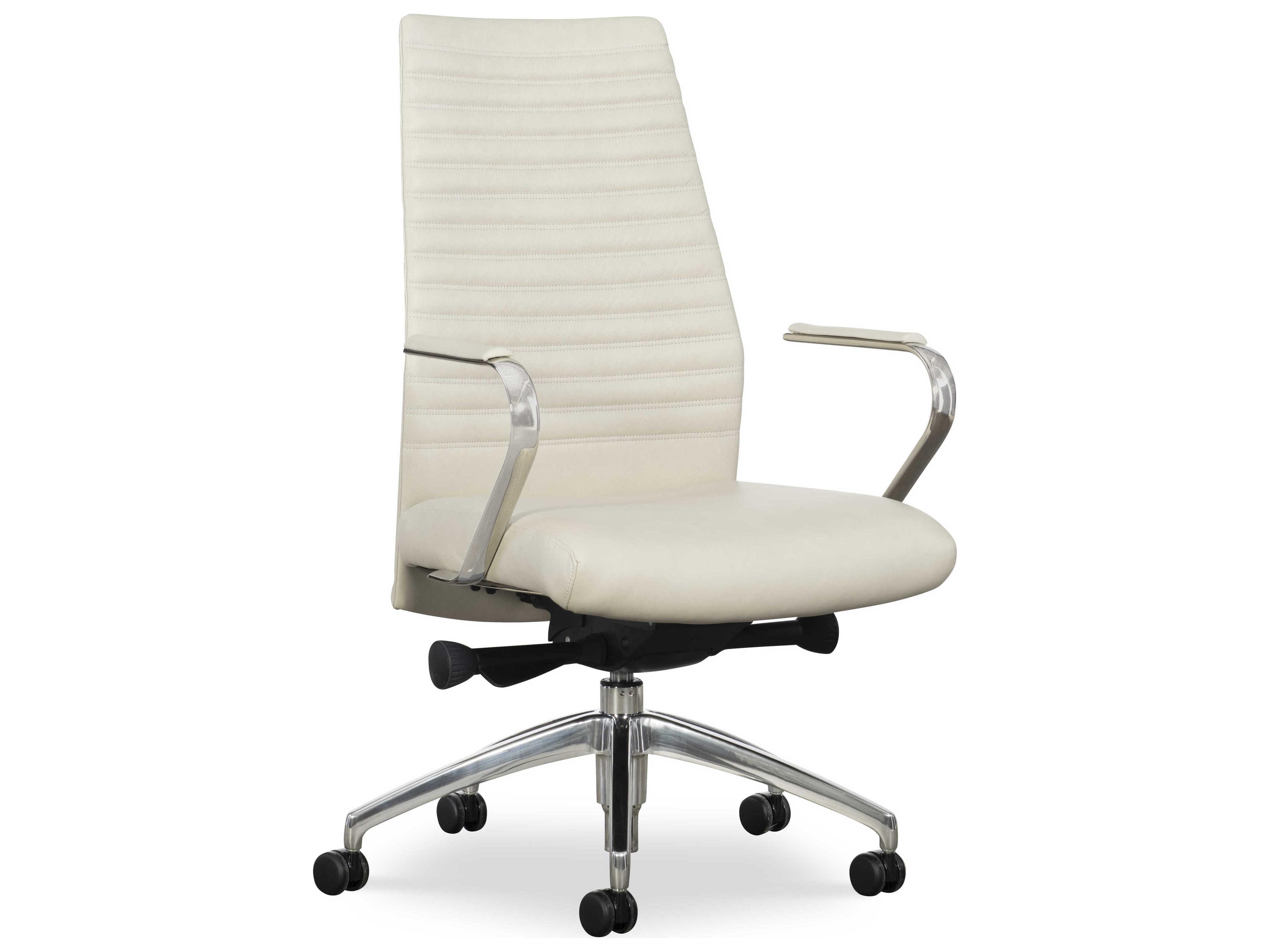 H&M Home Bessinger Alston White Leather Blade Channeled Swivel Tilt Chair