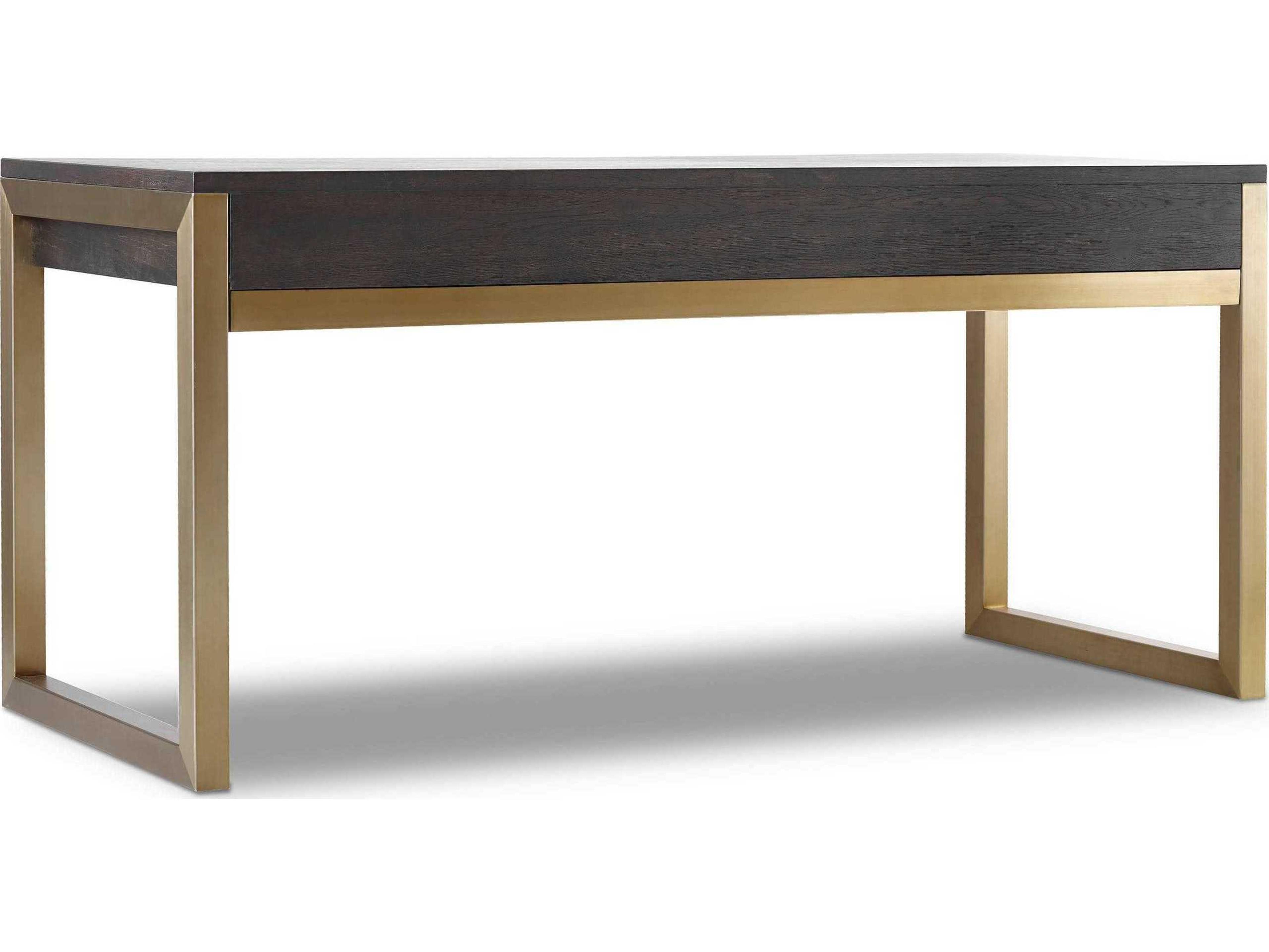 Luxecor Heritage Freestanding Midnight Brown Oak Wood Secretary Desk