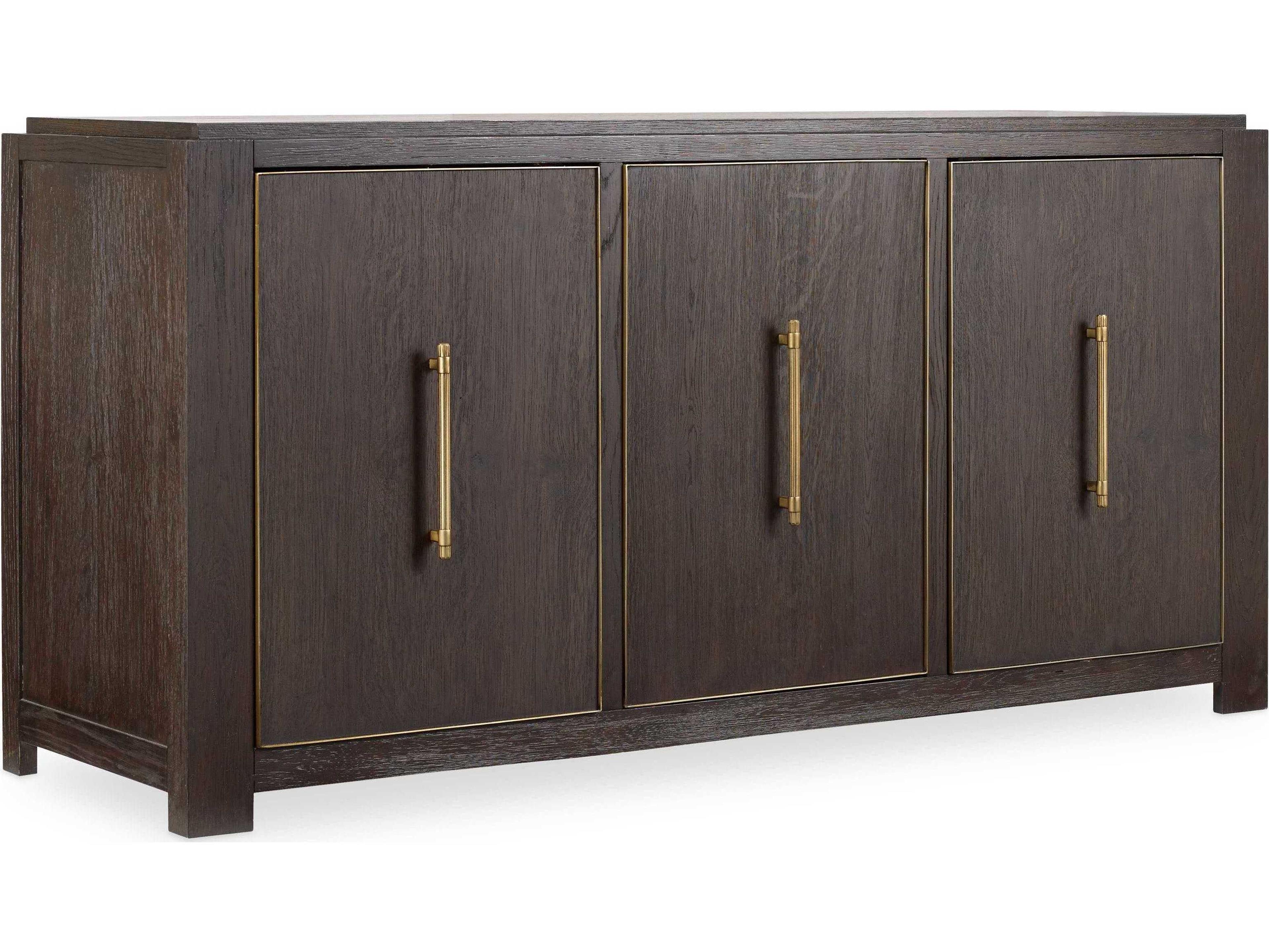 Curata 64" Oak Wood Midnight Credenza Sideboard