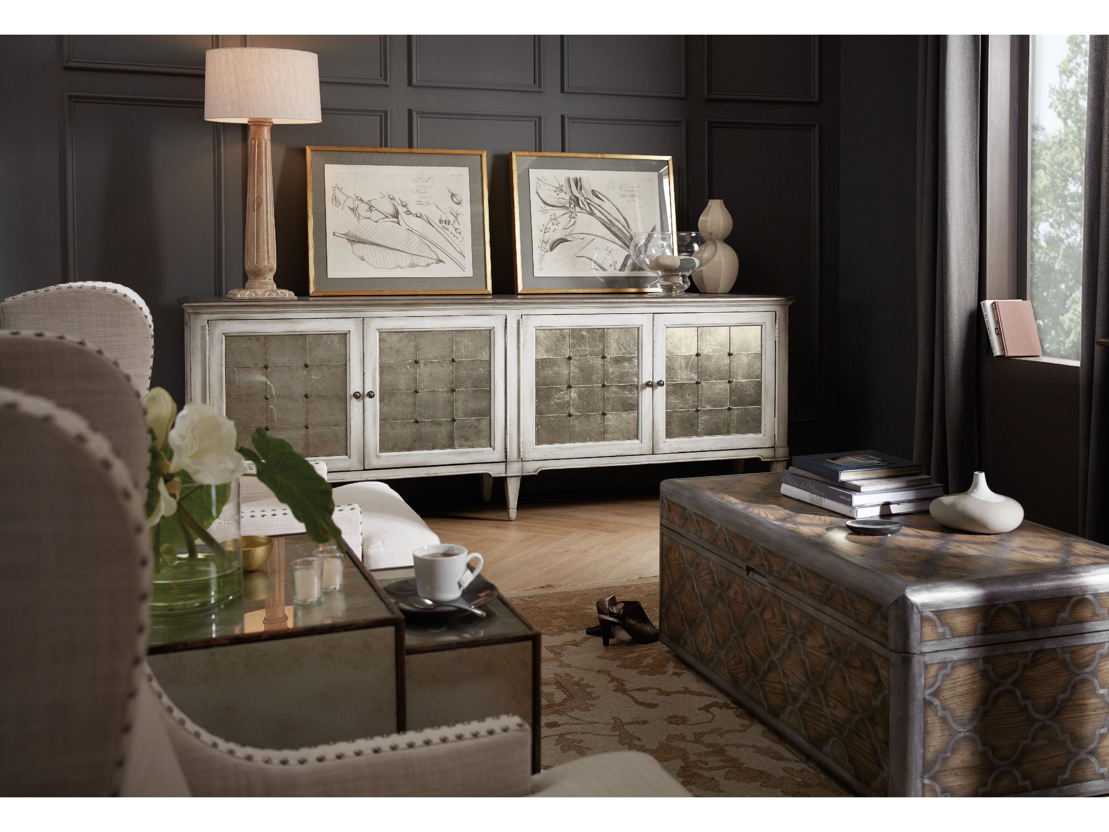 Hooker Furniture Melange 104" Hardwood Champagne White Credenza Sideboard