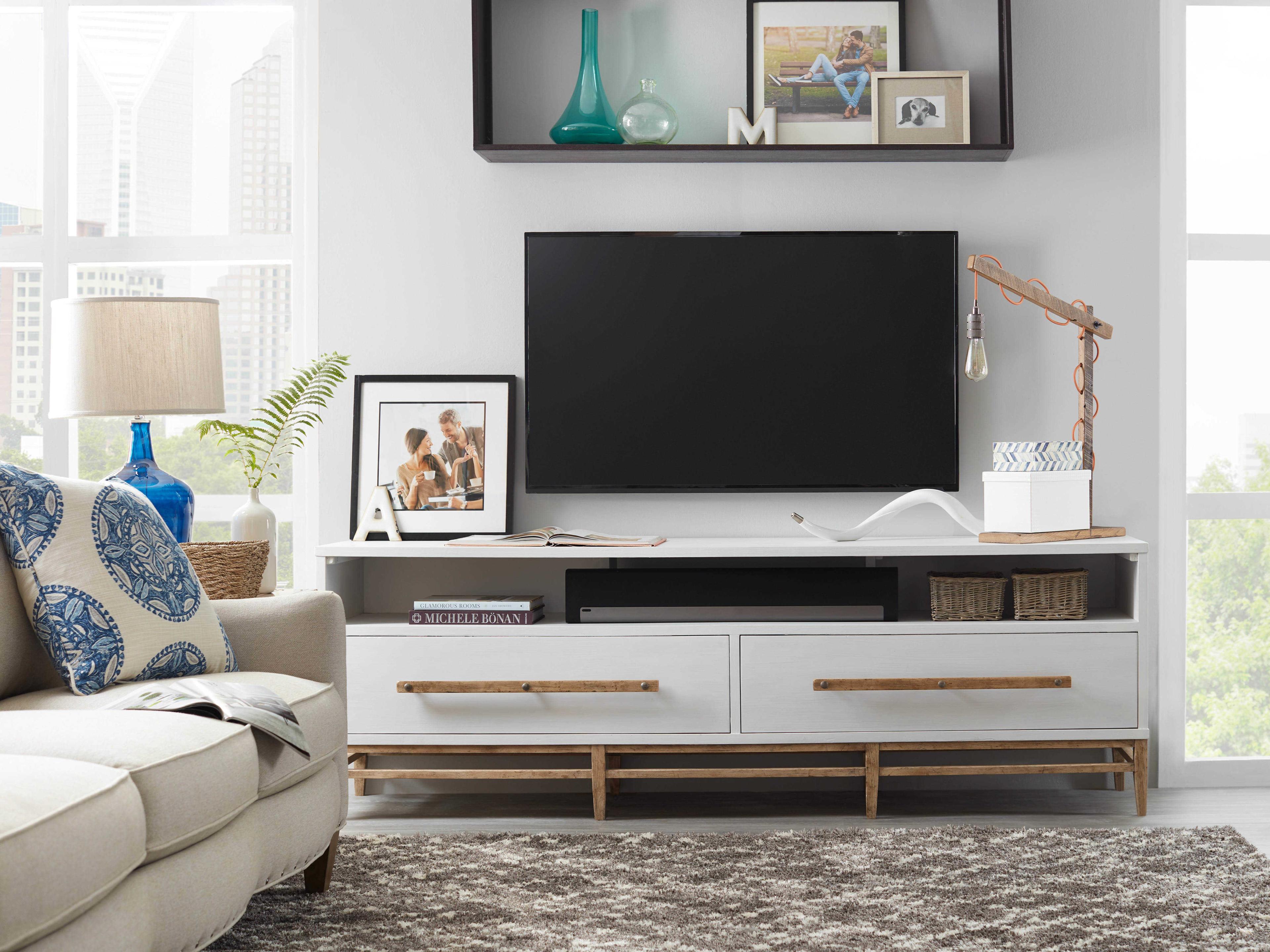 Luxecor Heritage Low 88" Hardwood White Media Console