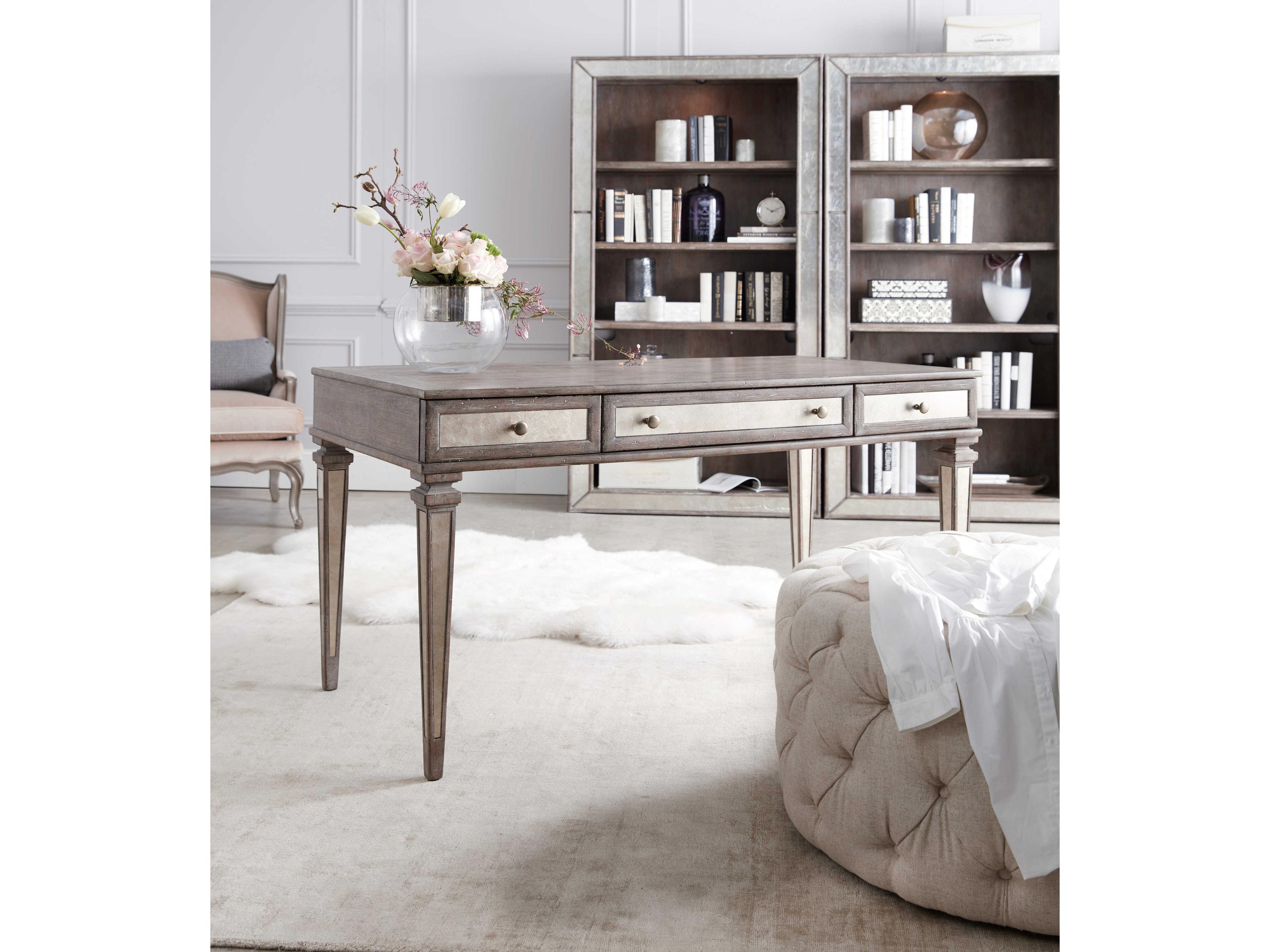 Hooker Furniture Rustic Glam Light Wood Gray Secretary Desk