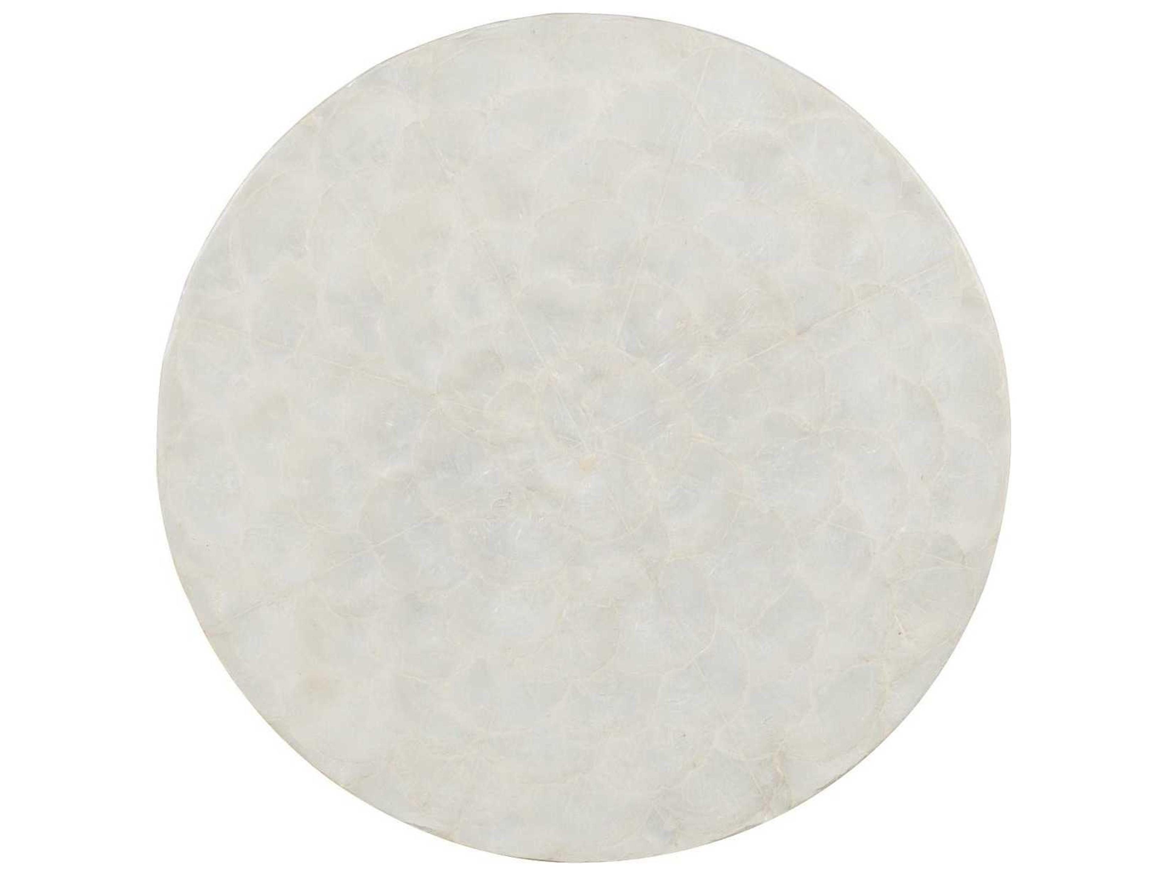 Luxecor Heritage Round Capiz Shell Buff Almond End Table