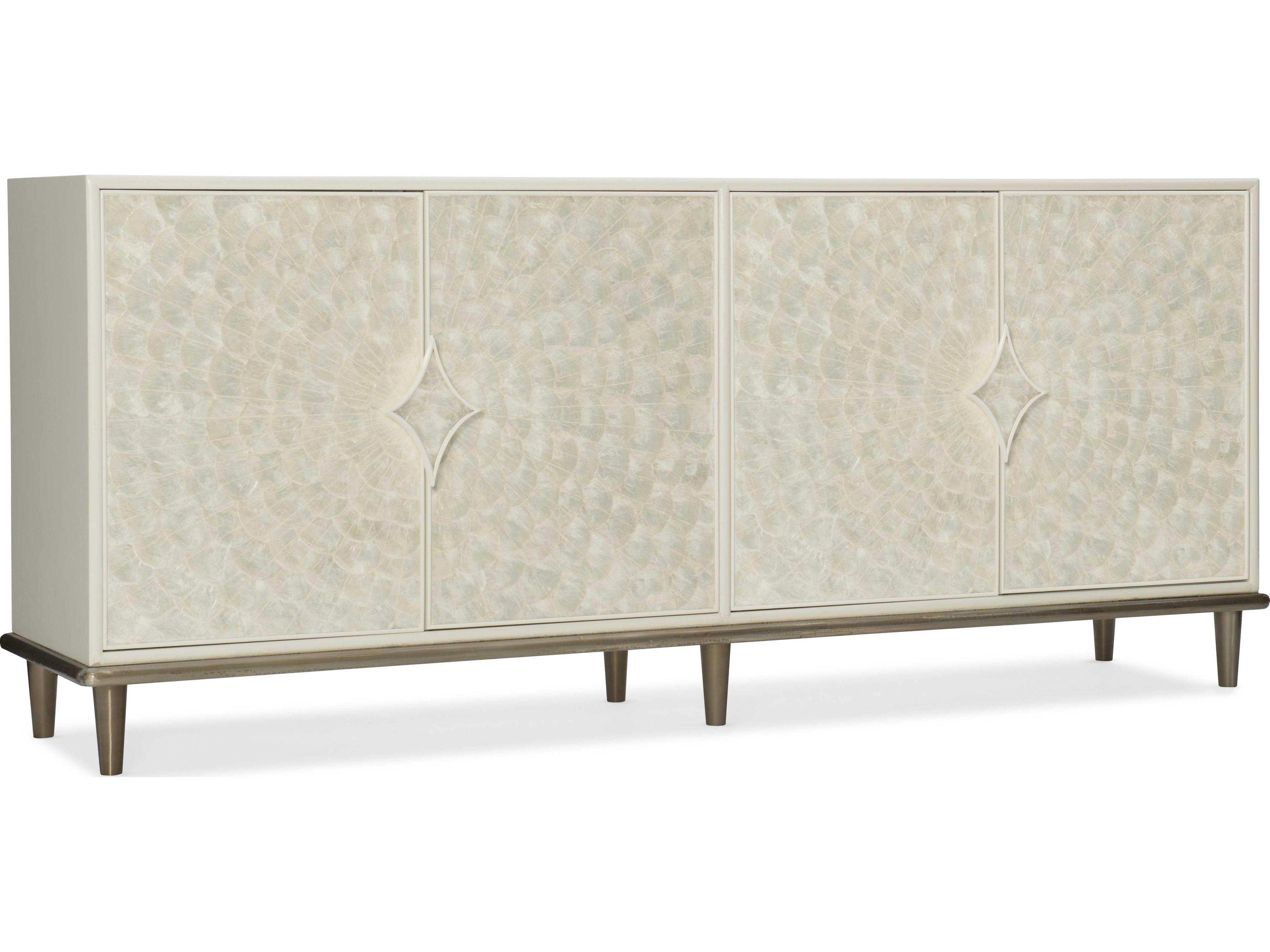 75" Hardwood Creamy White Media Console