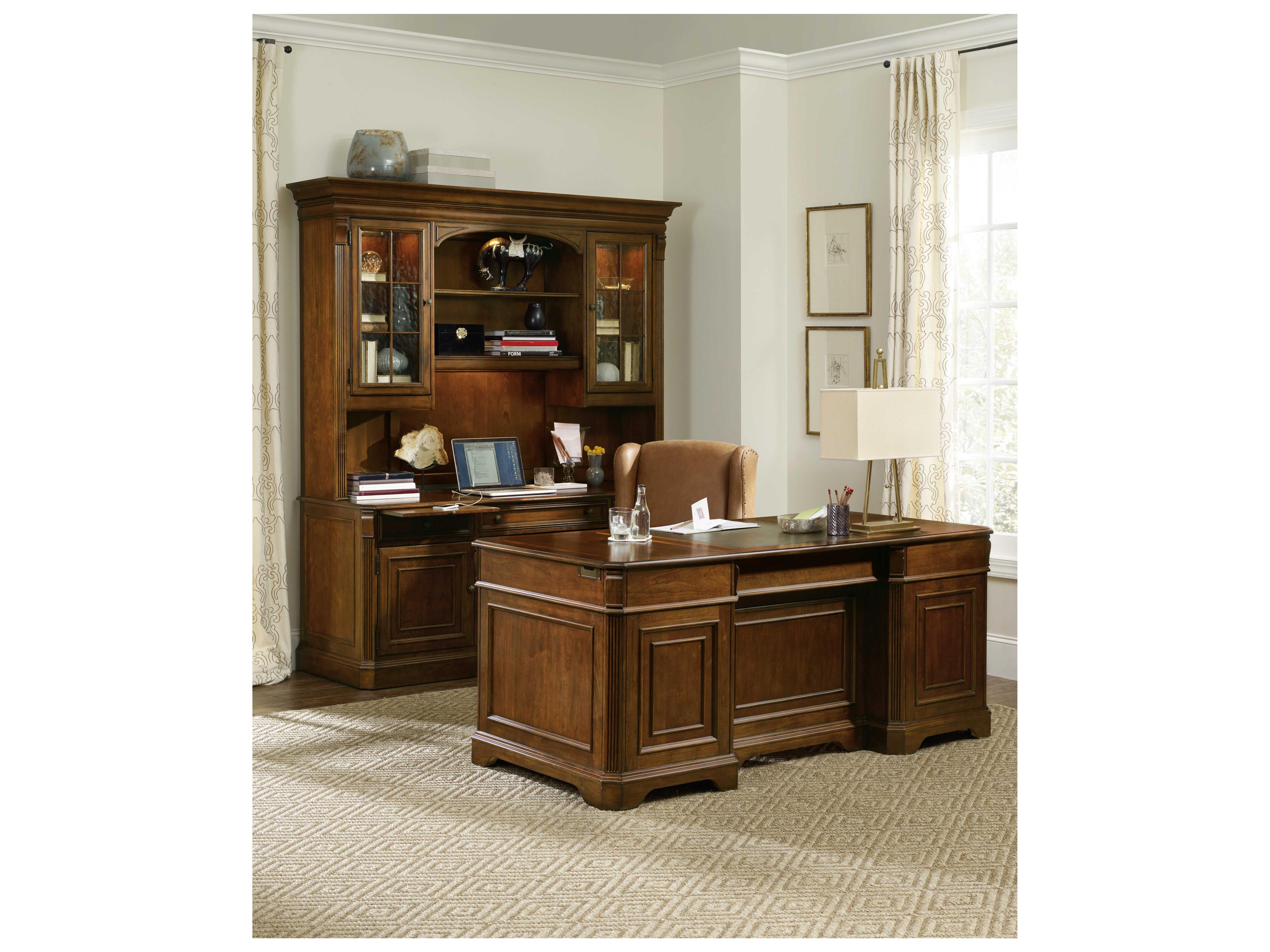 Luxecor Heritage Distressed Clear Cherry Wood Hardwood Executive Desk