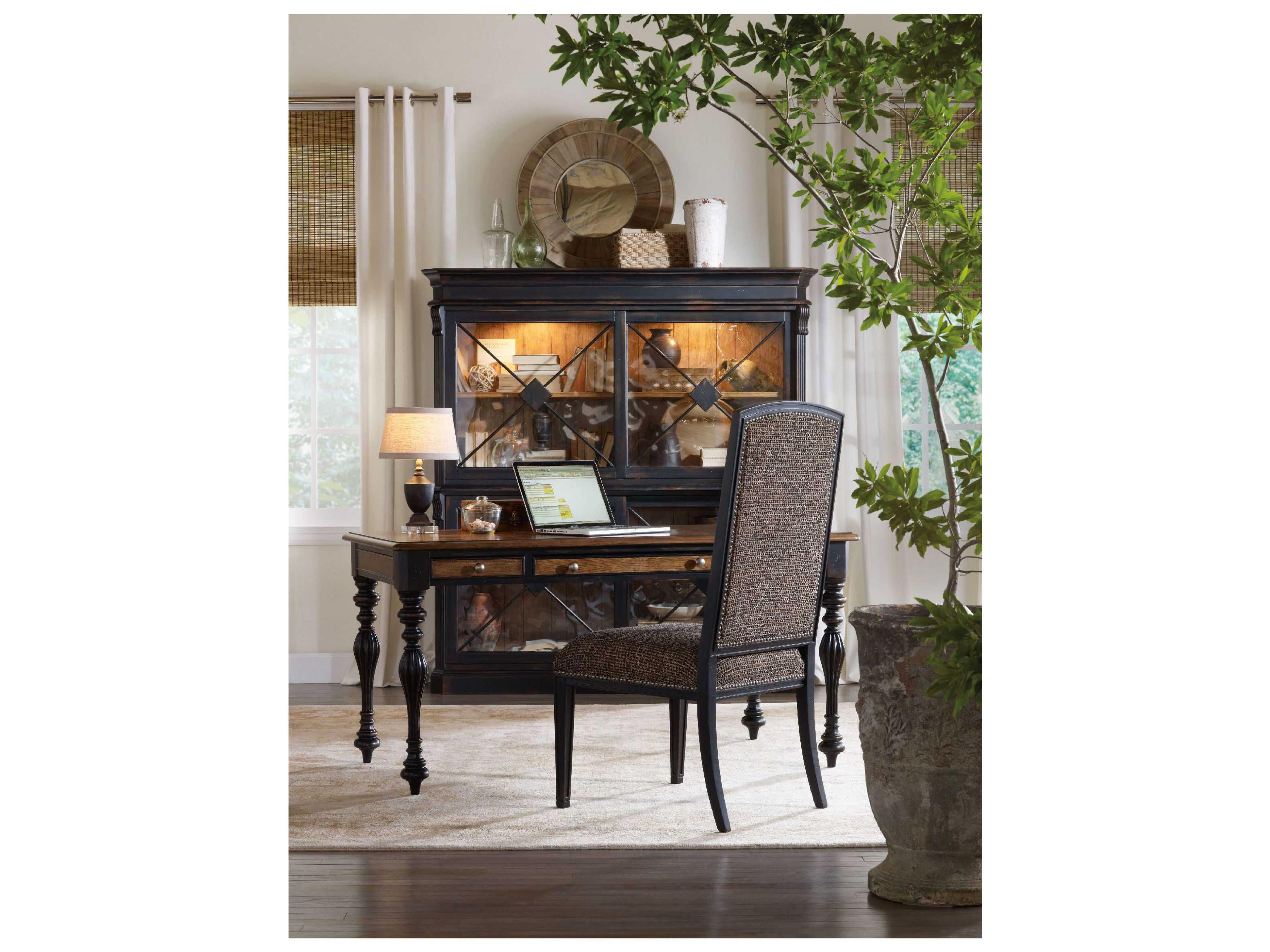 Luxecor Heritage Hardwood Black Upholstered Side Dining Chair