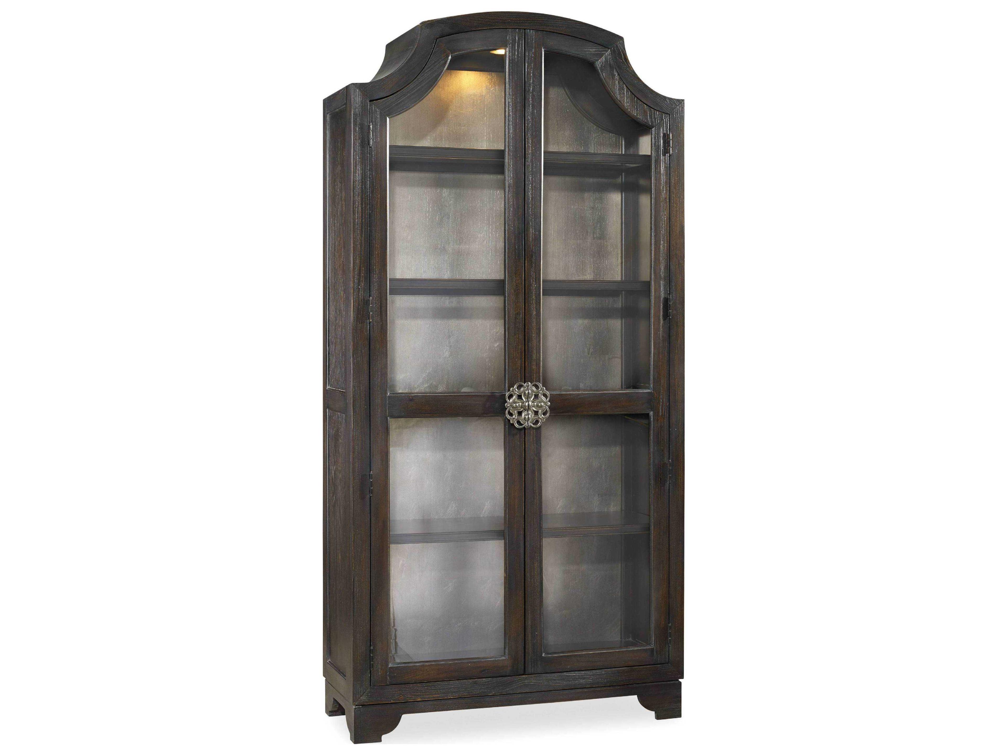 Sanctuary Hardwood Ebony Antiqued Oak Curio Display Cabinet