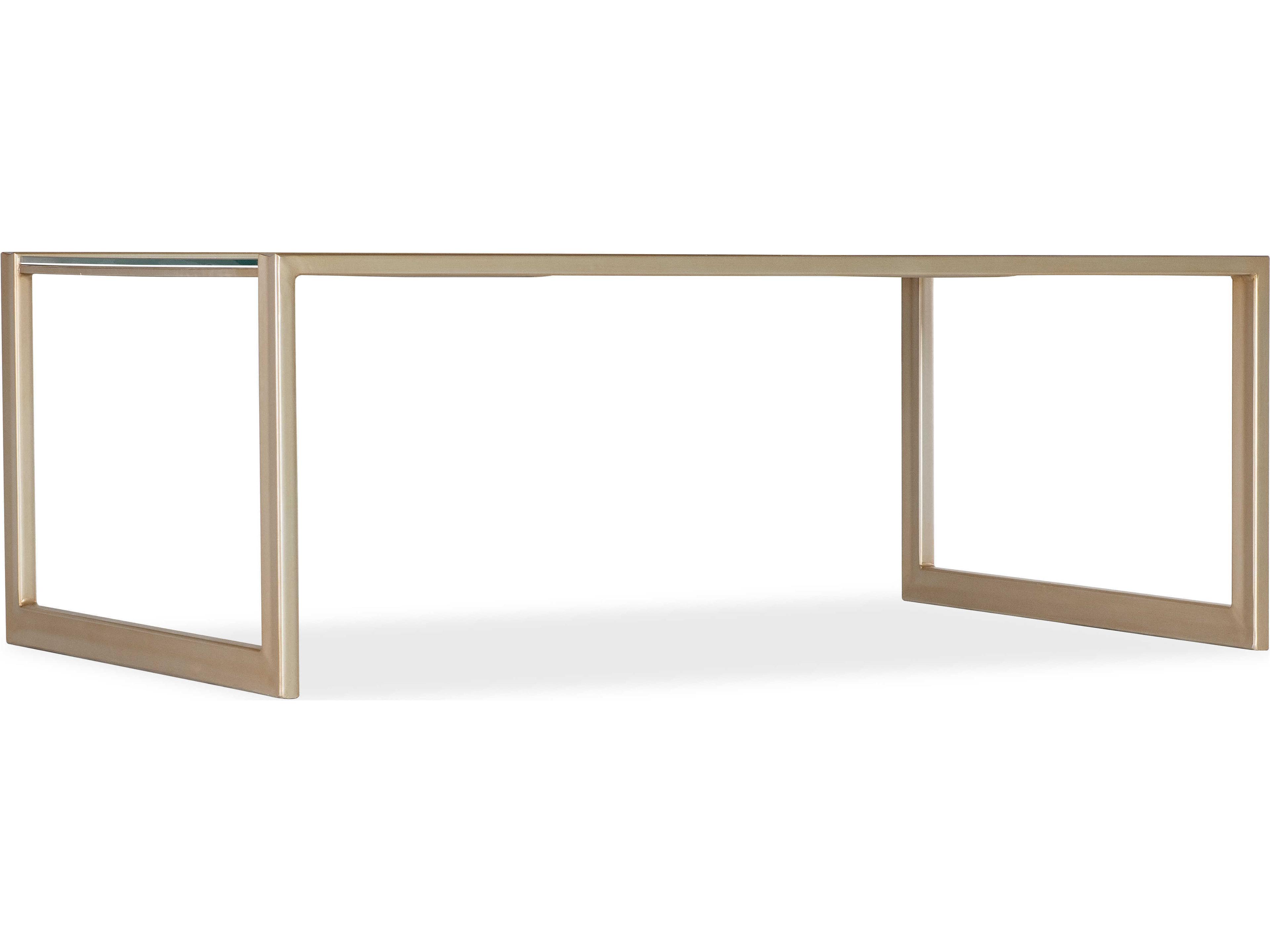 Komen Blossoming Hope Rectangular Glass Gold Cocktail Table