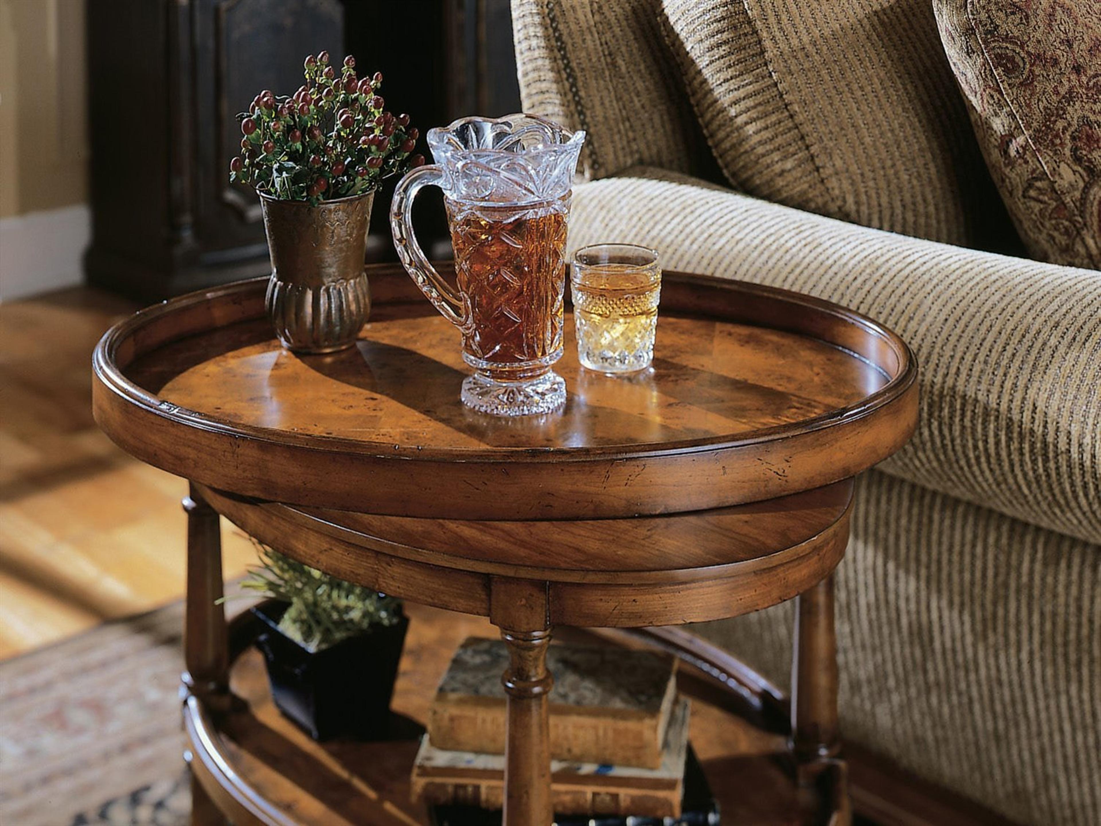 Luxecor Opal Oval Mappa Burl Wood End Table