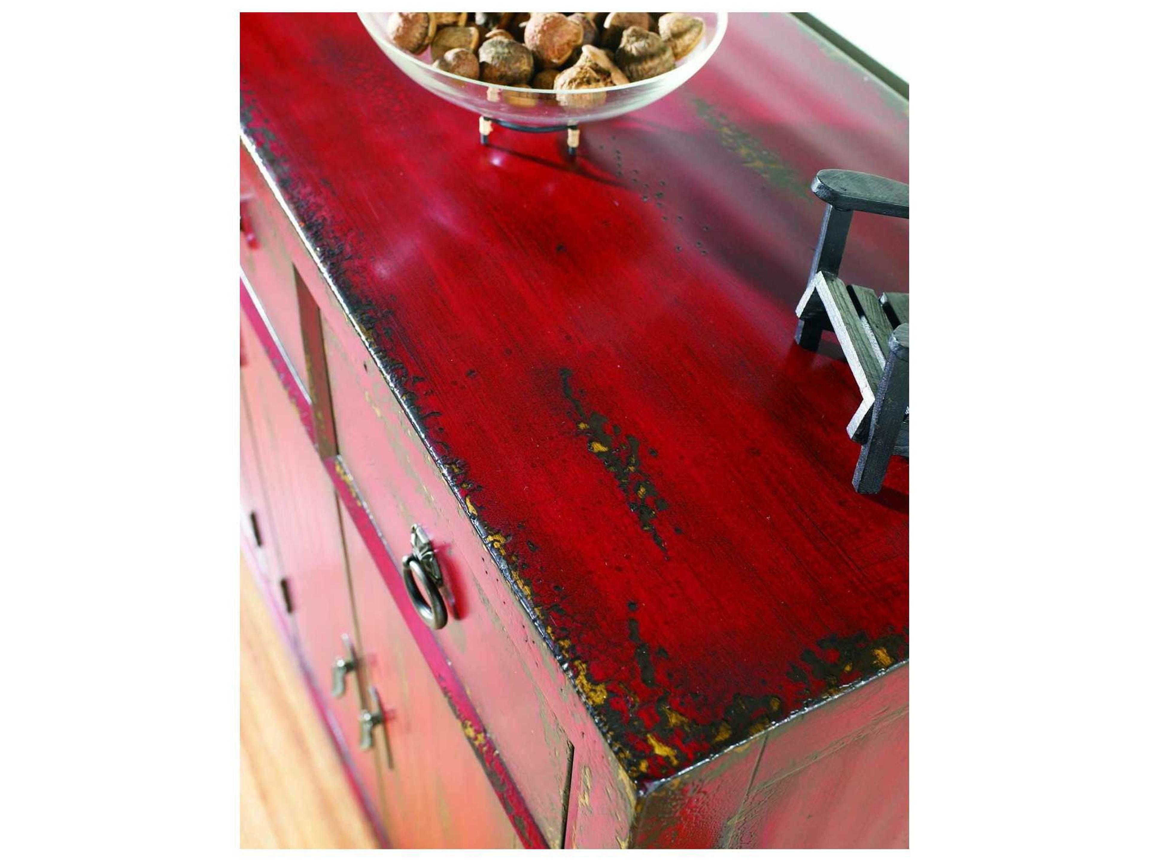 Hooker Furniture 58" Hardwood Hand Painted Rich Red Sideboard