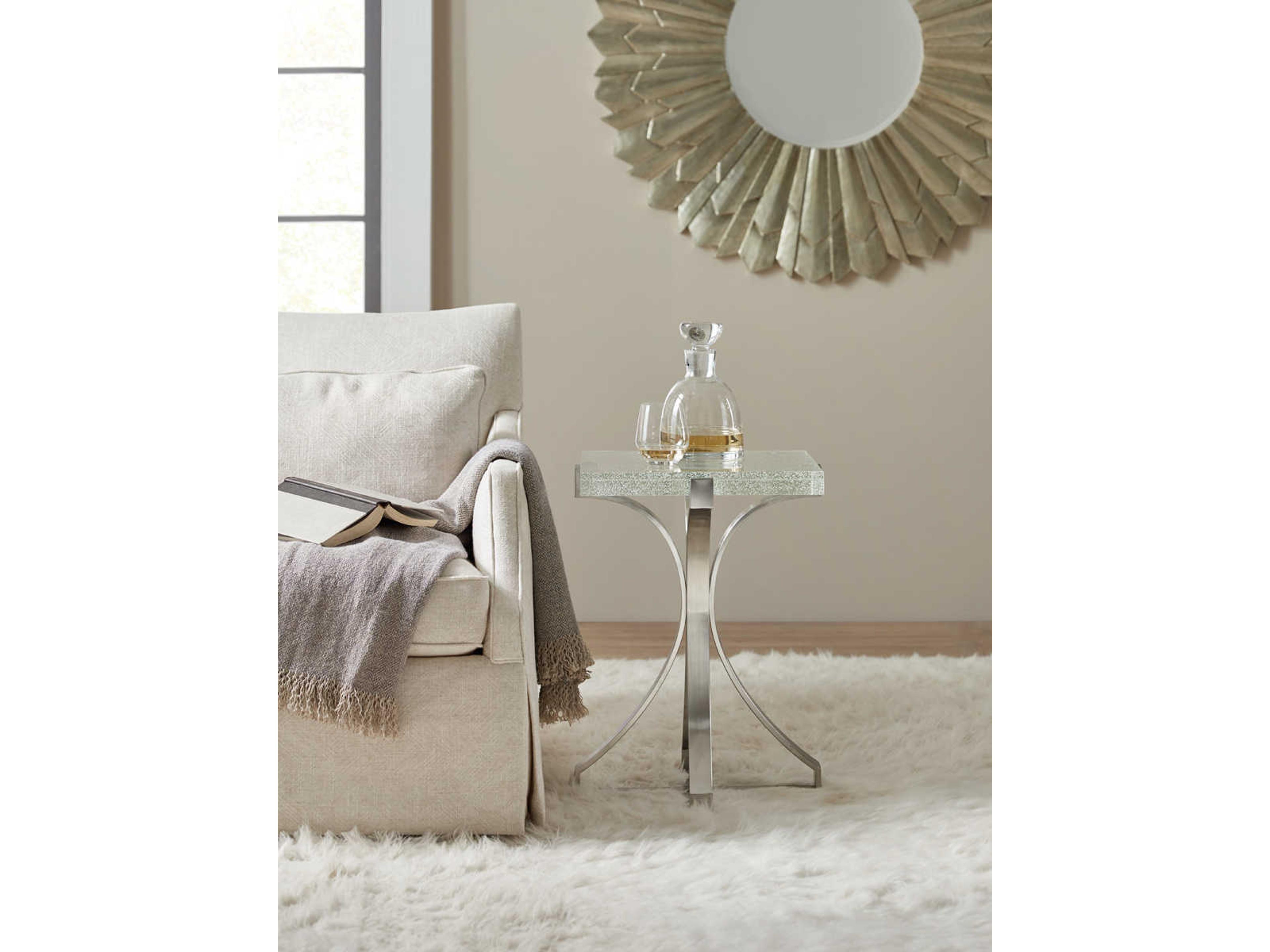 Hooker Furniture Bubble Square Clear Glass Chrome End Table