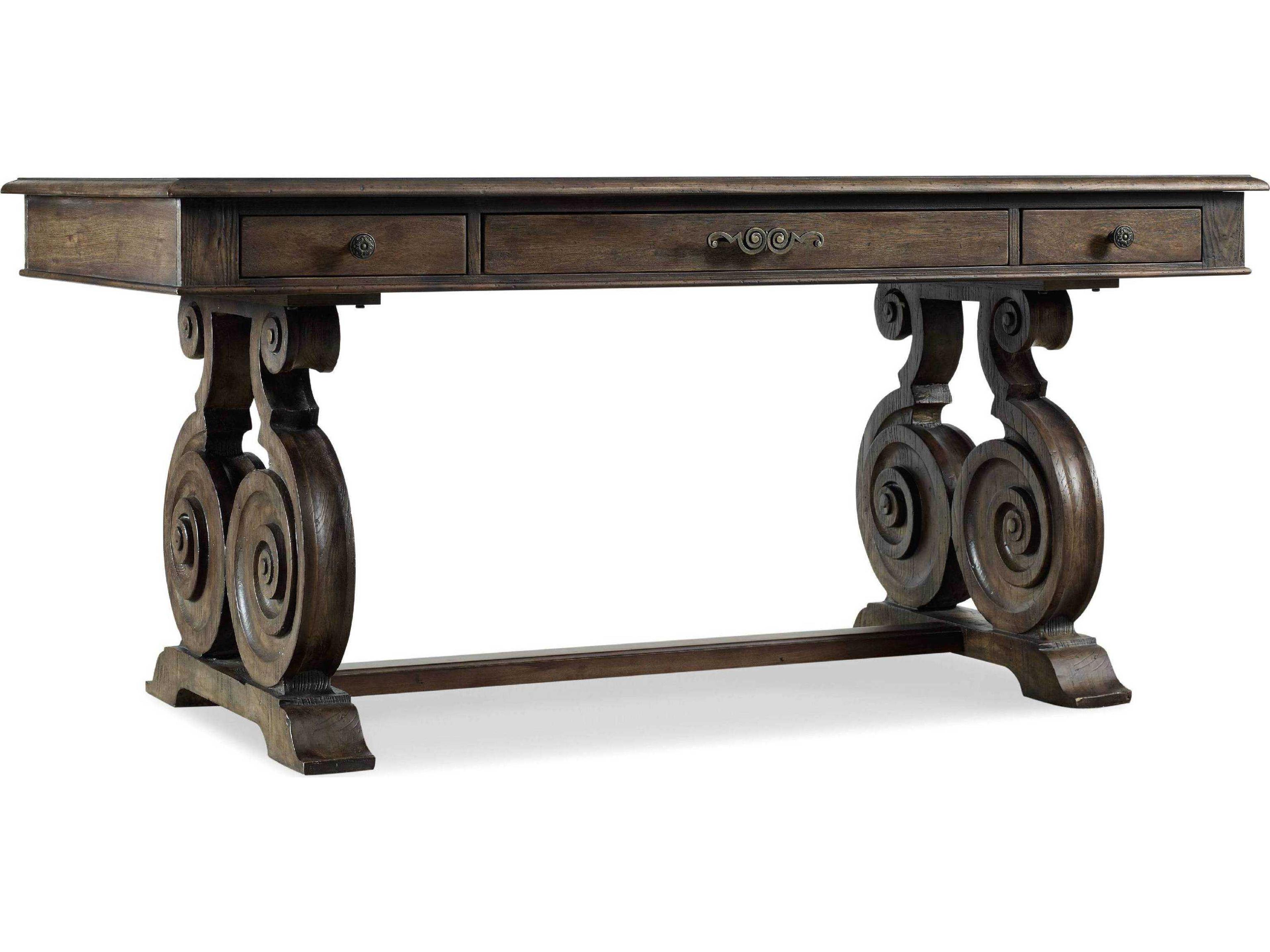 Luxecor Heritage Walnut Ed Rustic Wood Brown Ash Writing Desk