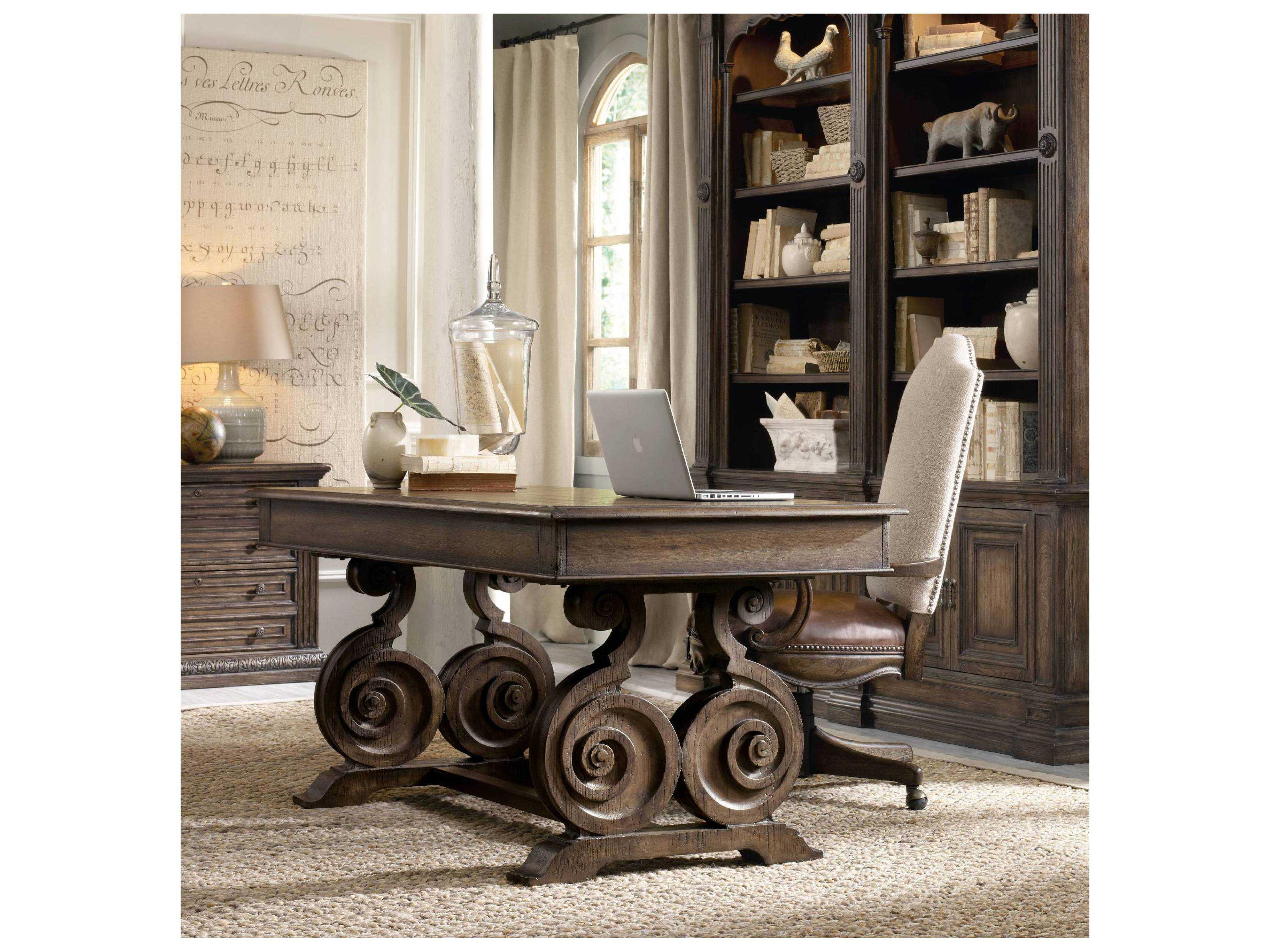 Luxecor Heritage Walnut Ed Rustic Wood Brown Ash Writing Desk